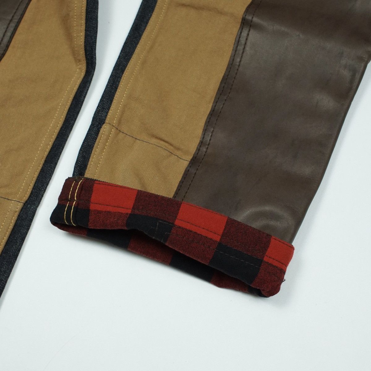 Comme des Garcons 2009 Junya Watanabe CDG Leather Panel Pants Size US 33 - 11 Thumbnail