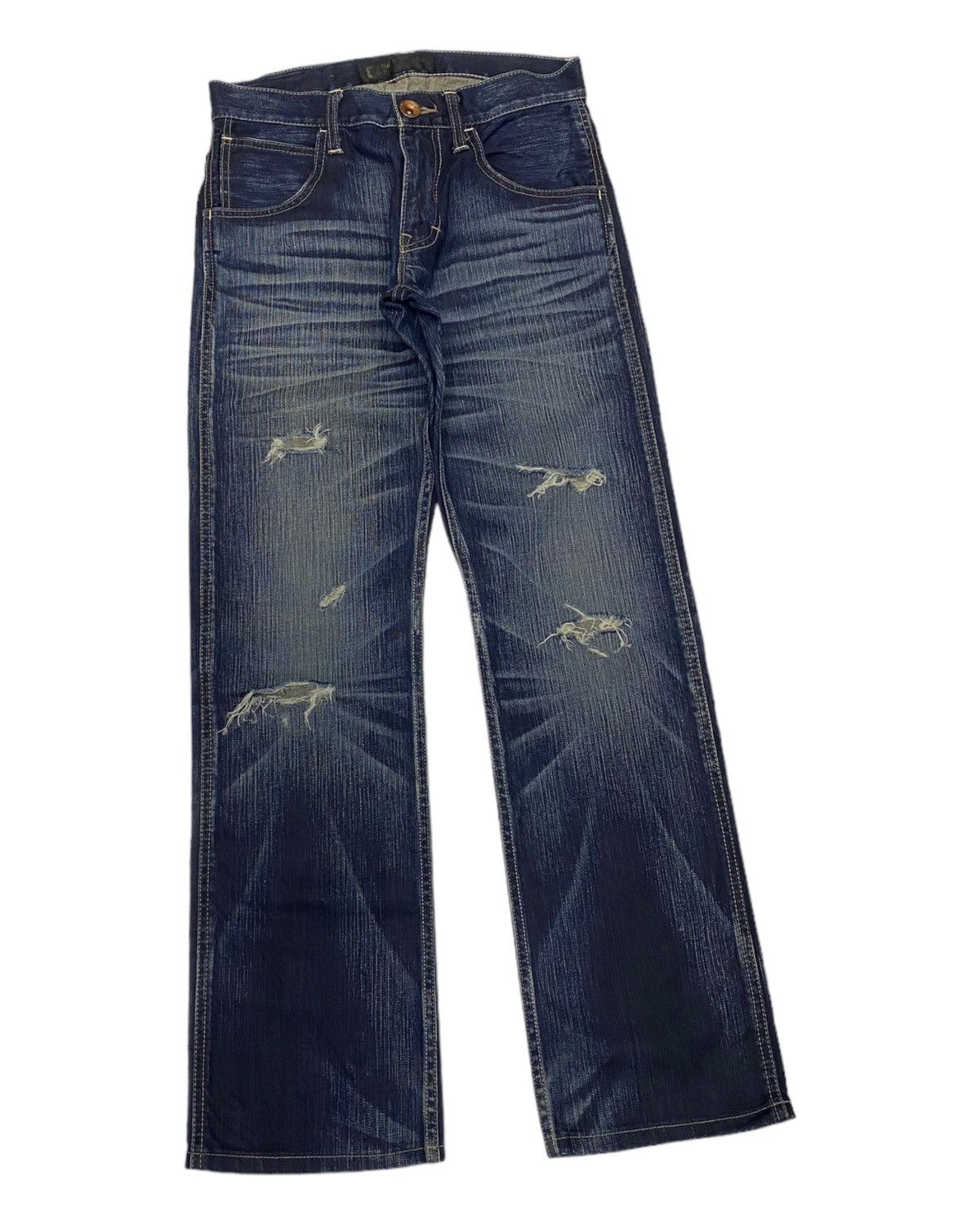Black Label × Hysteric Glamour × If Six Was Nine 🔥BLACK LABEL BACK NUMBER DISTRESSED DENIM HYSTERIC OG STYLE Size US 29 - 2 Thumbnail