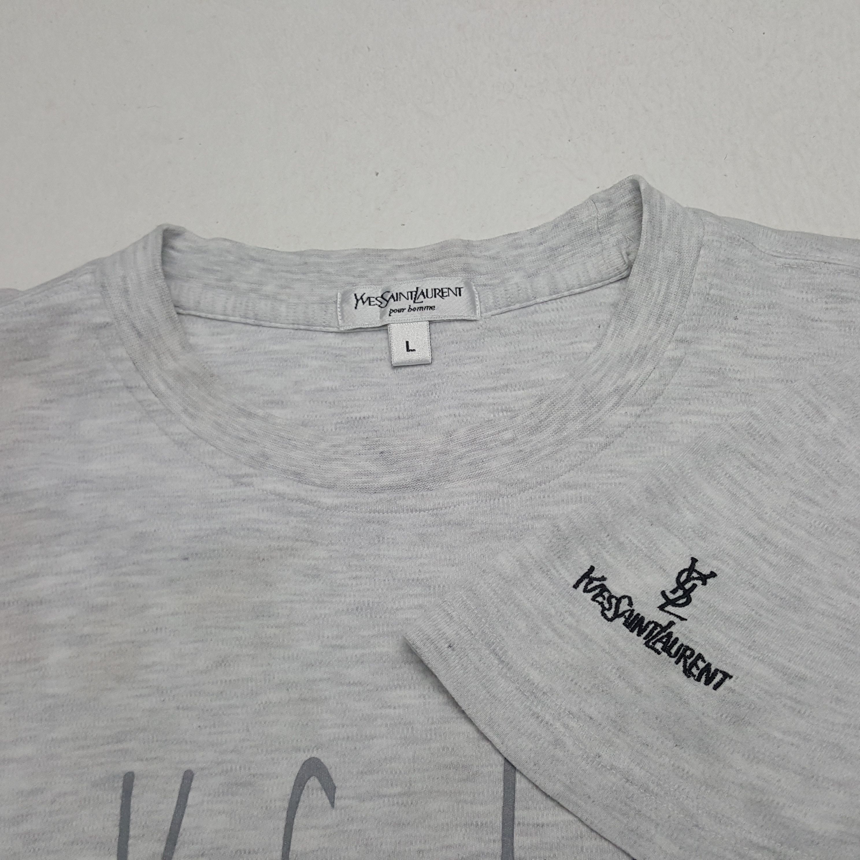 Vintage × Yves Saint Laurent Vintage Yves Saint Laurent Embroidery Spellout Tshirt Size US L / EU 52-54 / 3 - 4 Thumbnail