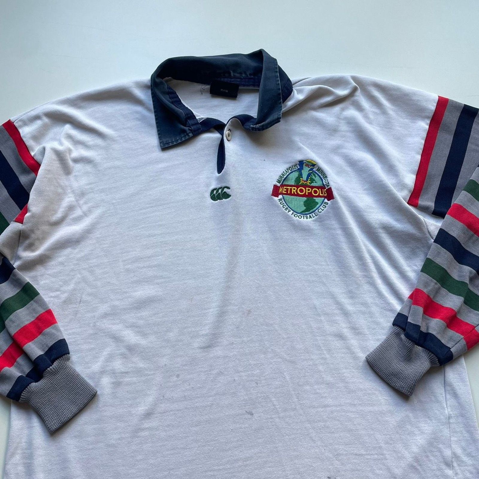 Canterbury of New Zealand Vintage 1997 CCC Metropolis Rugby FC Long Sleeve Jersey 2XL Size US XXL / EU 58 / 5 - 2 Thumbnail