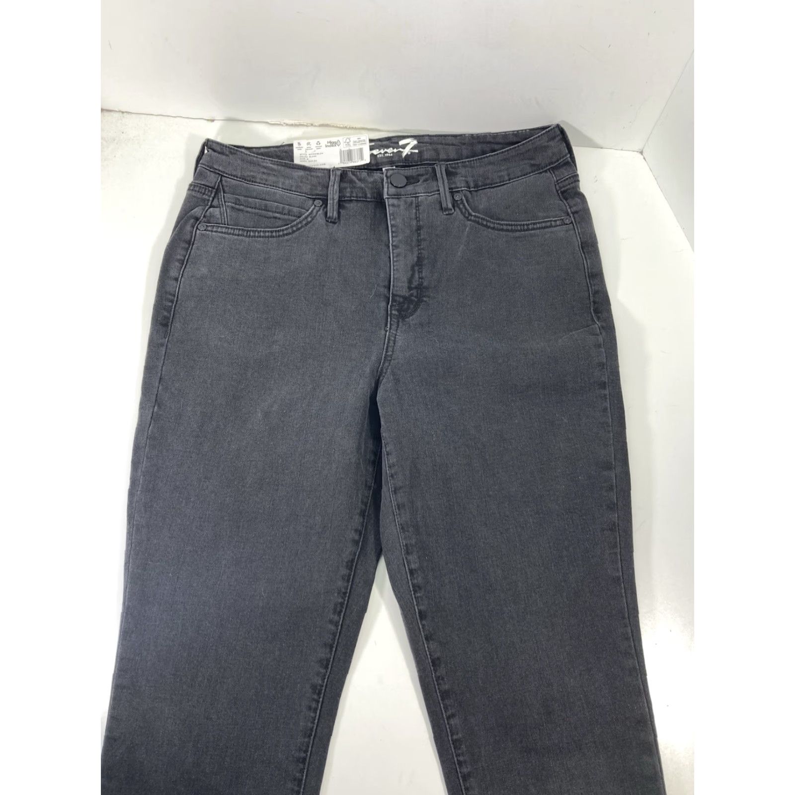 Vintage Seven7 Jeans Women Skinny 8 29X30 Black Denim High Rise Stretch NWT Size 30" / US 8 / IT 44 - 5 Thumbnail