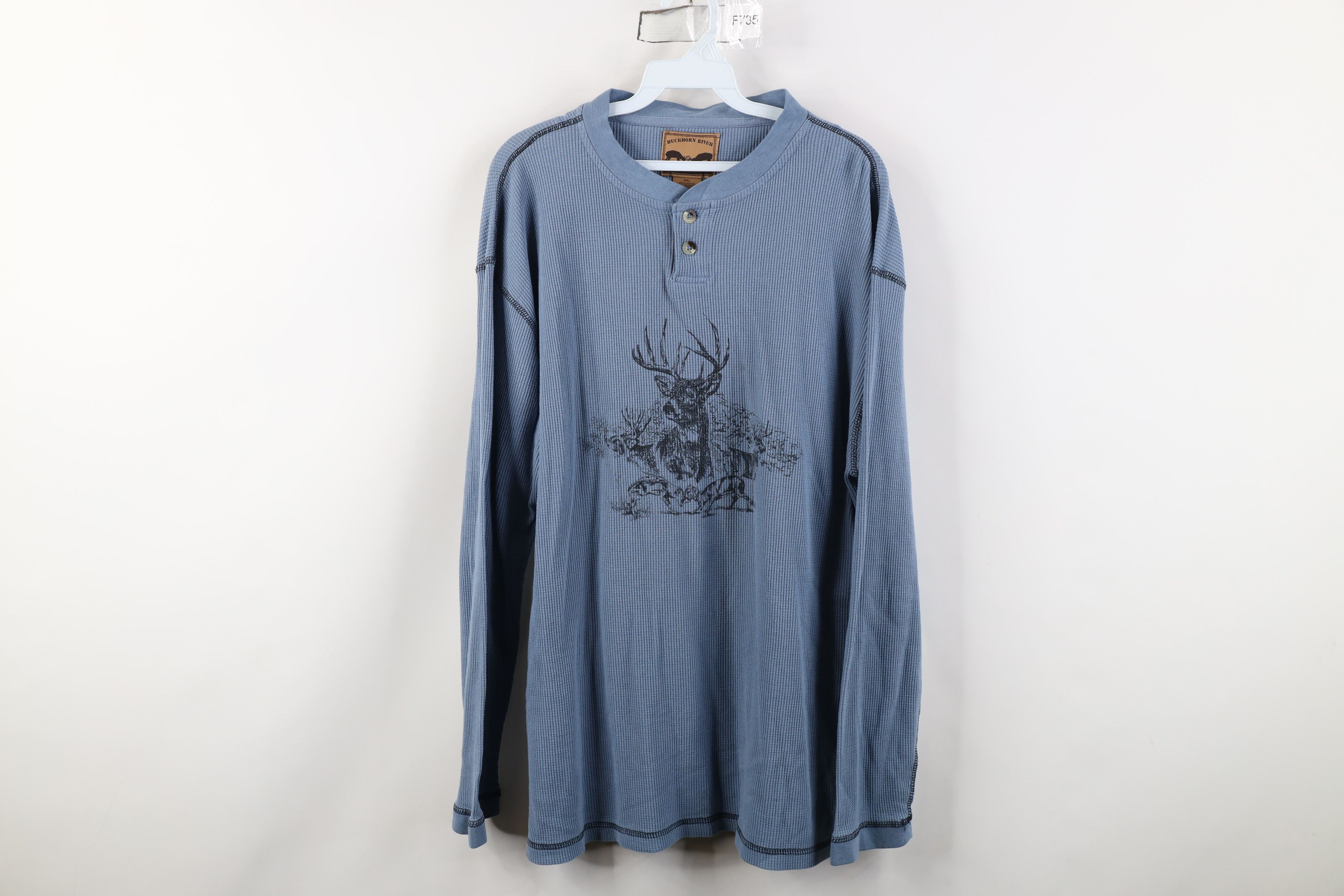 Vintage Y2K Streetwear Thermal Waffle Knit Henley T-Shirt