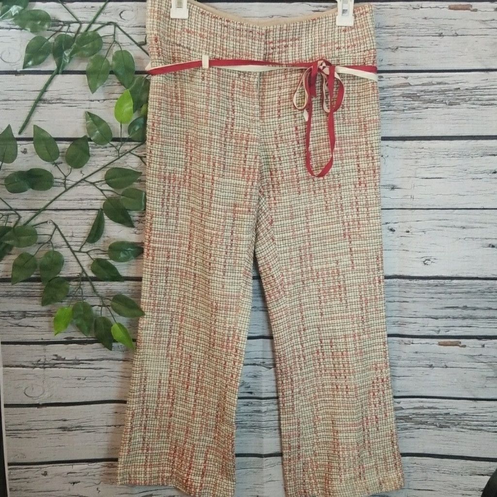 The Unbranded Brand Tom K Nguyen 70% silk textured cropped pants sz 2 Size 26" / US 2 / IT 38 - 1 Thumbnail
