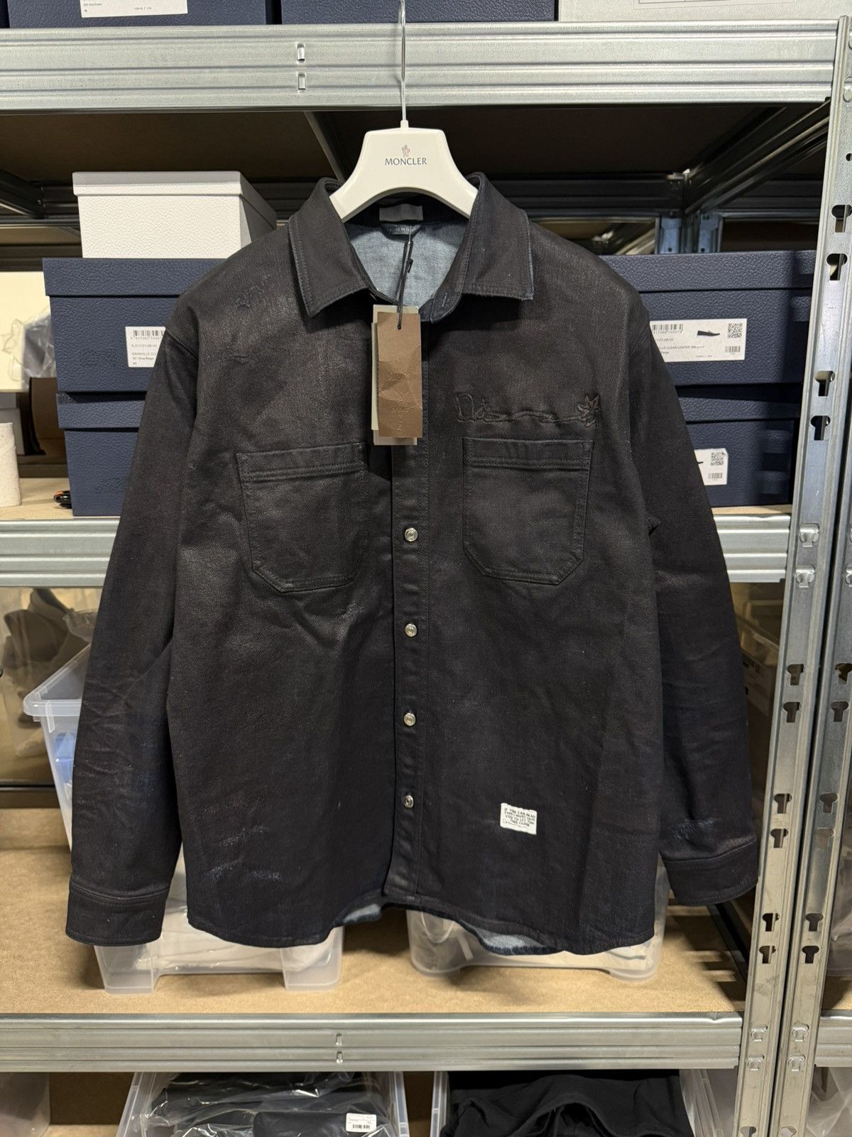 Dior × Travis Scott Dior x Travis Scott Waxed Distressed Overshirt Jacket 2400$ Size US M / EU 48-50 / 2 - 1 Thumbnail