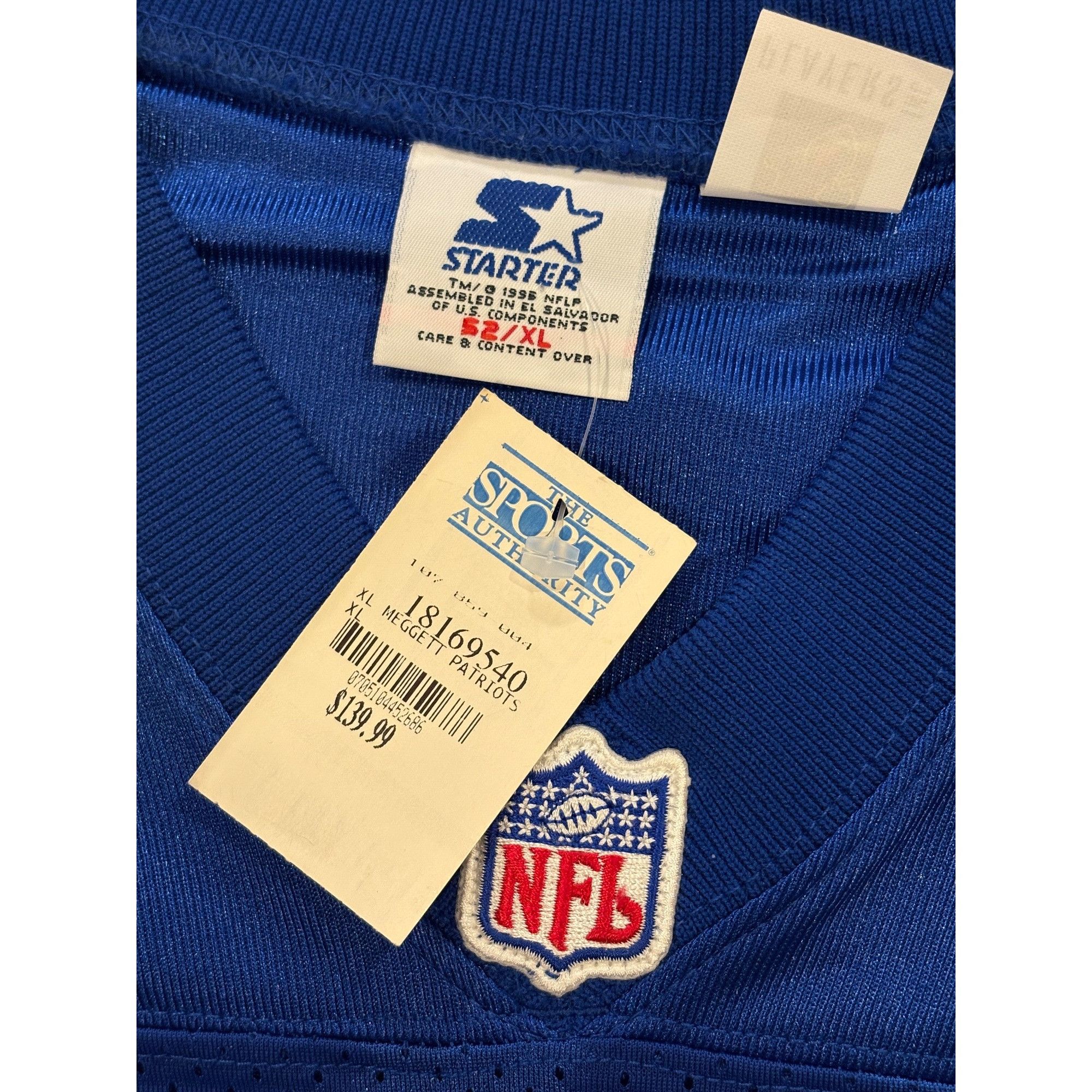 Starter Vtg 90's Starter New England Patriots Dave Meggett #22 Authe Size US XL / EU 56 / 4 - 8 Thumbnail