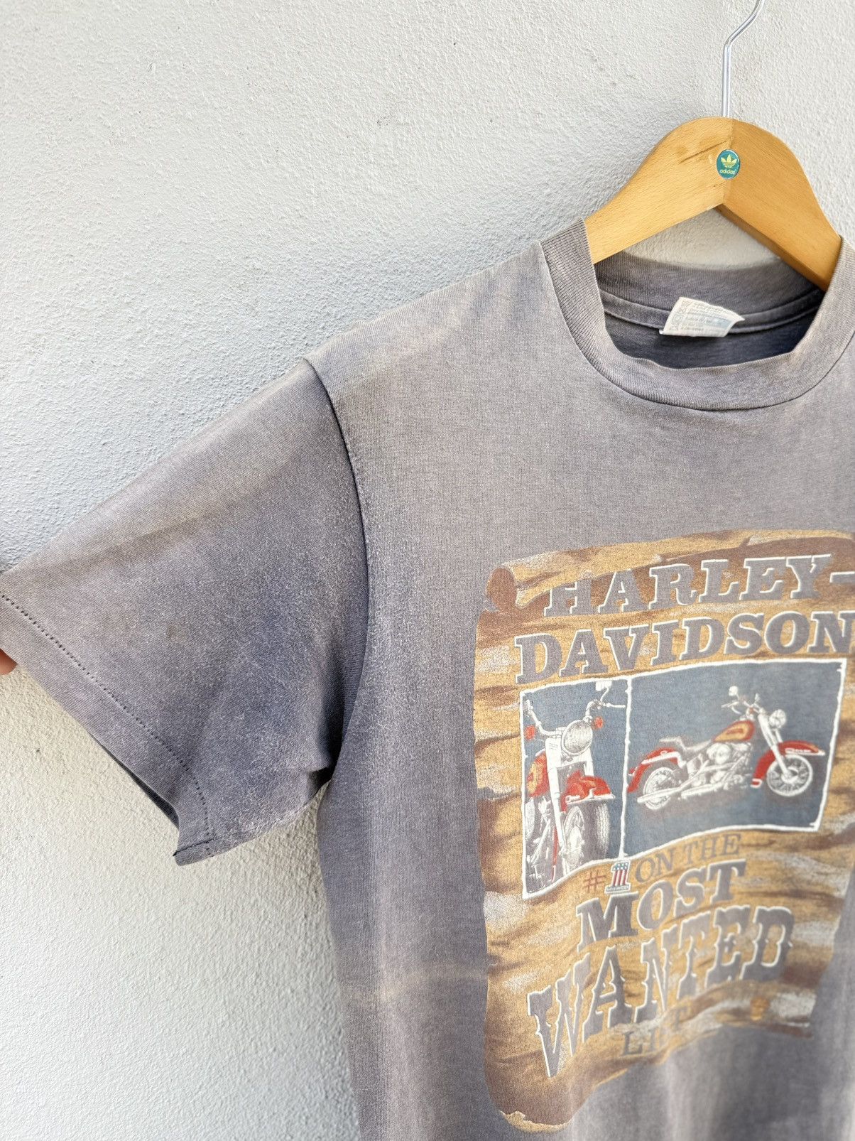 Harley Davidson Thrashed 80s Harley Davidson Most Wanted Sun Faded Grunge T Size US M / EU 48-50 / 2 - 8 Thumbnail