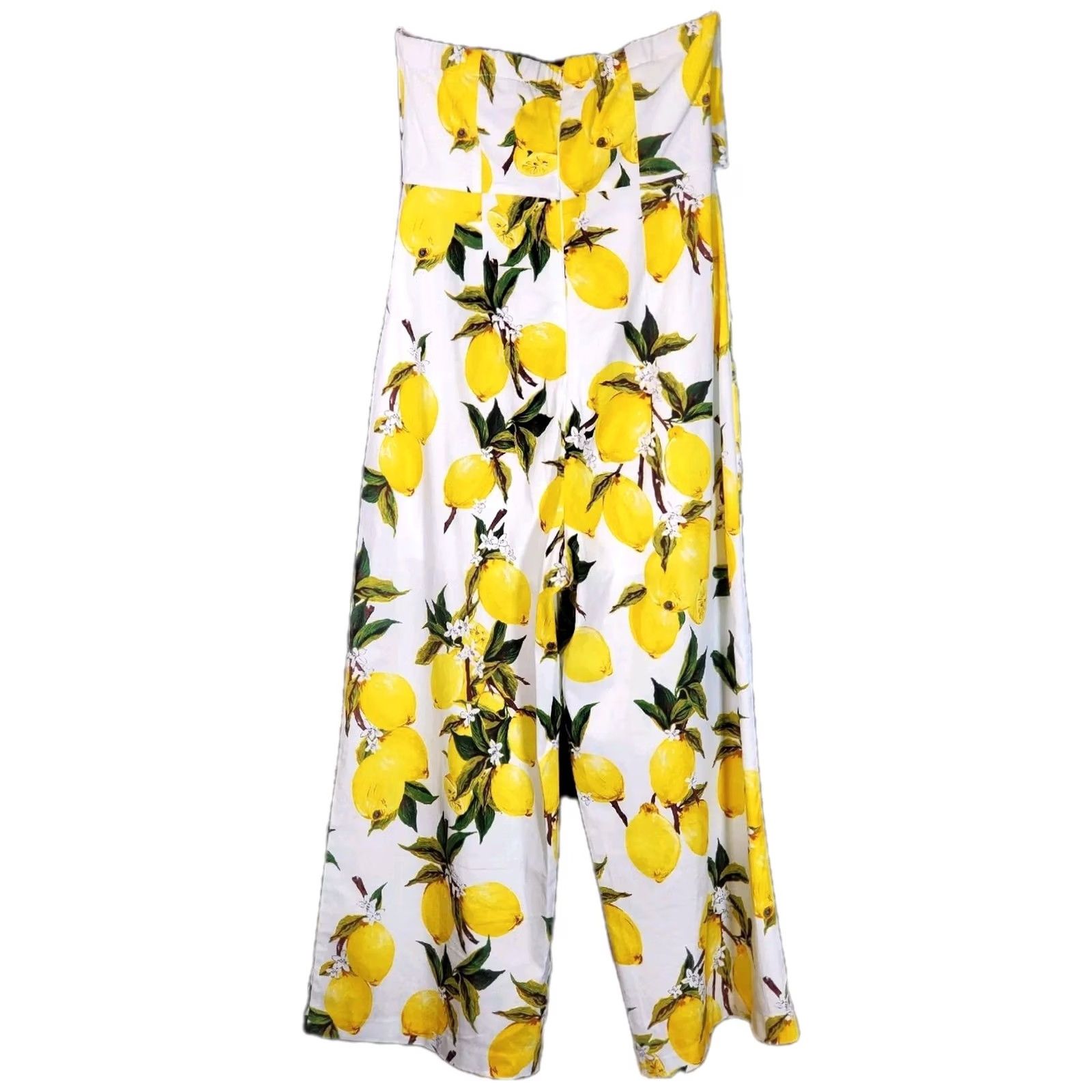 English Laundry English Factory Lemon Print Tie Strapless Jumpsuit White S Womens Tankless? Size 28" / US 6 / IT 42 - 5 Thumbnail
