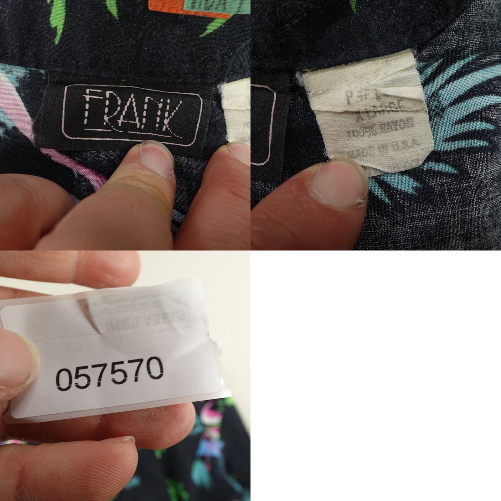 Vintage VINTAGE Frank Shirt Mens XL Short Sleeve Hawaiian Aloha Beach Tropical Casual Button-Up Black 90s Size US XL / EU 56 / 4 - 8 Thumbnail