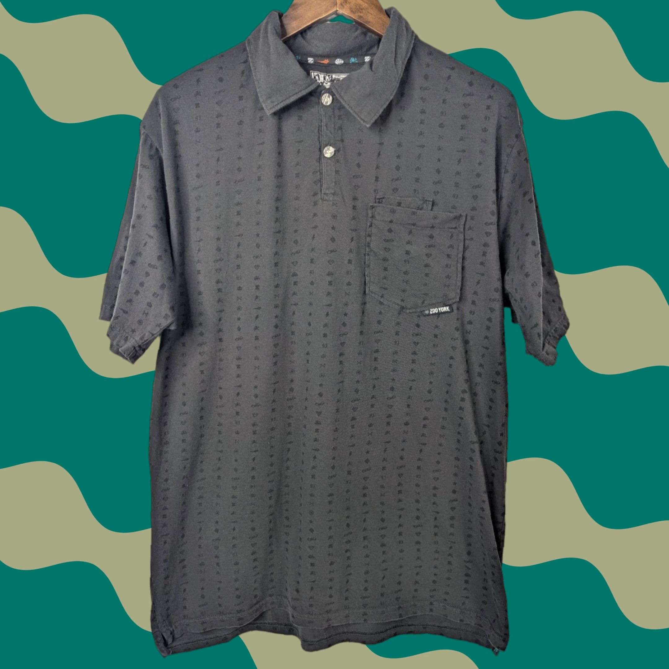 Zoo York Zoo York Polo Shirt Men's XL Collared Pattern Logo Dark Gray Y2k Streetwear Size US XL / EU 56 / 4 - 1 Thumbnail