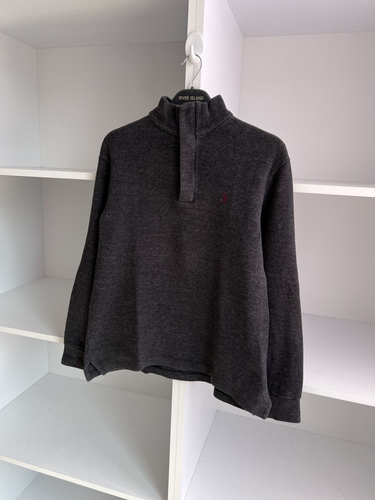 Polo Ralph Lauren × Vintage Vintage Polo Ralph Lauren Sweater Gray Knit Zip Logo Size US S / EU 44-46 / 1 - 2 Thumbnail