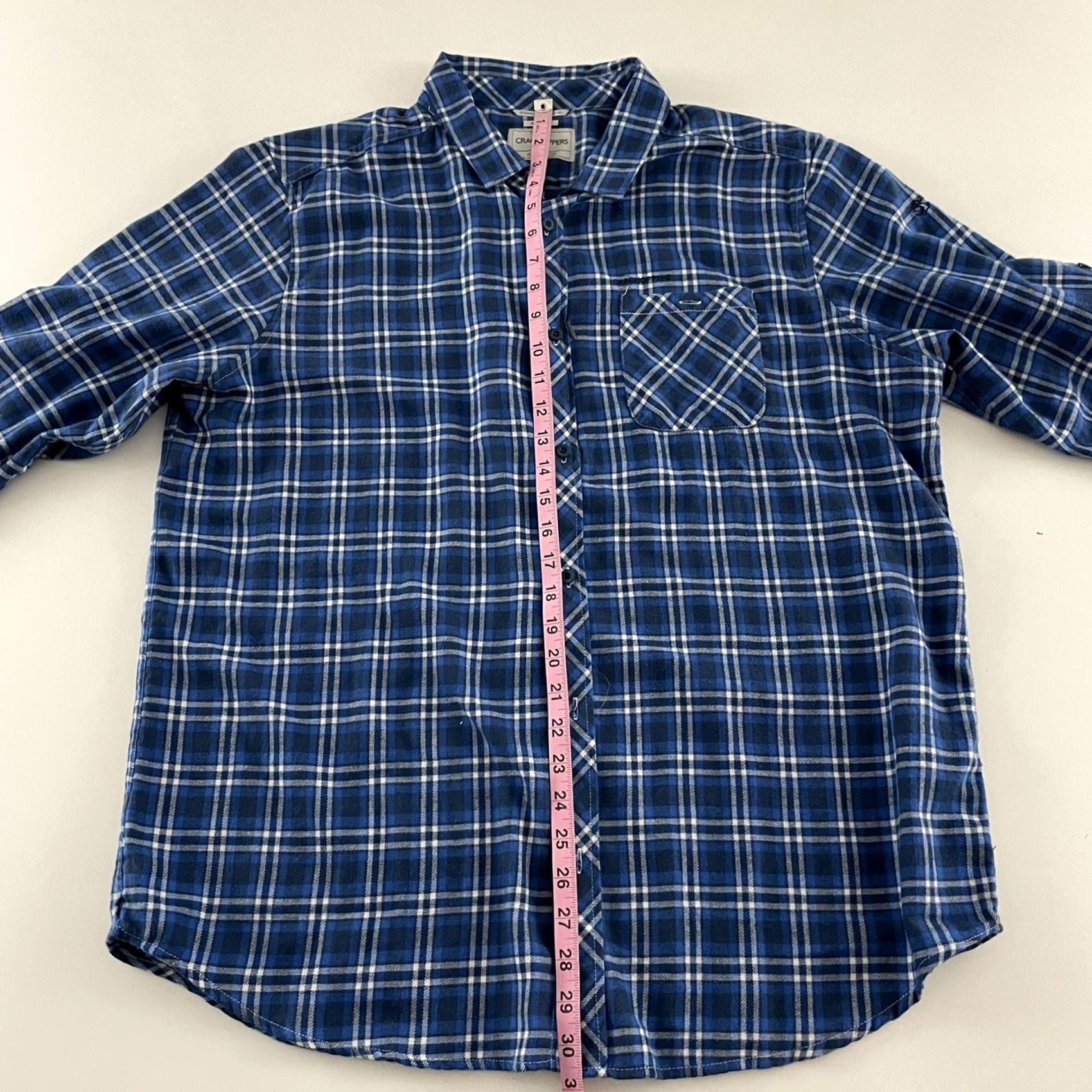 Vintage Craghoppers Plaid Flannel Long Sleeve Button-Up Shirt Men L Blue Size US L / EU 52-54 / 3 - 6 Thumbnail