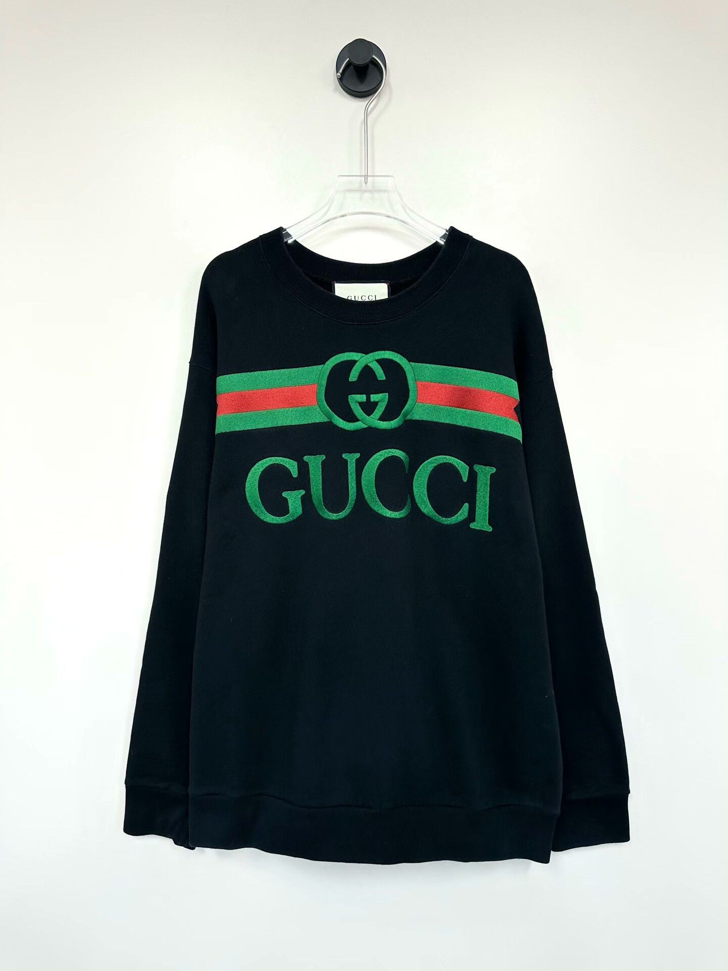 Gucci Gucci Black Logo Embroidered Sweatshirt Size US M / EU 48-50 / 2 - 1 Thumbnail