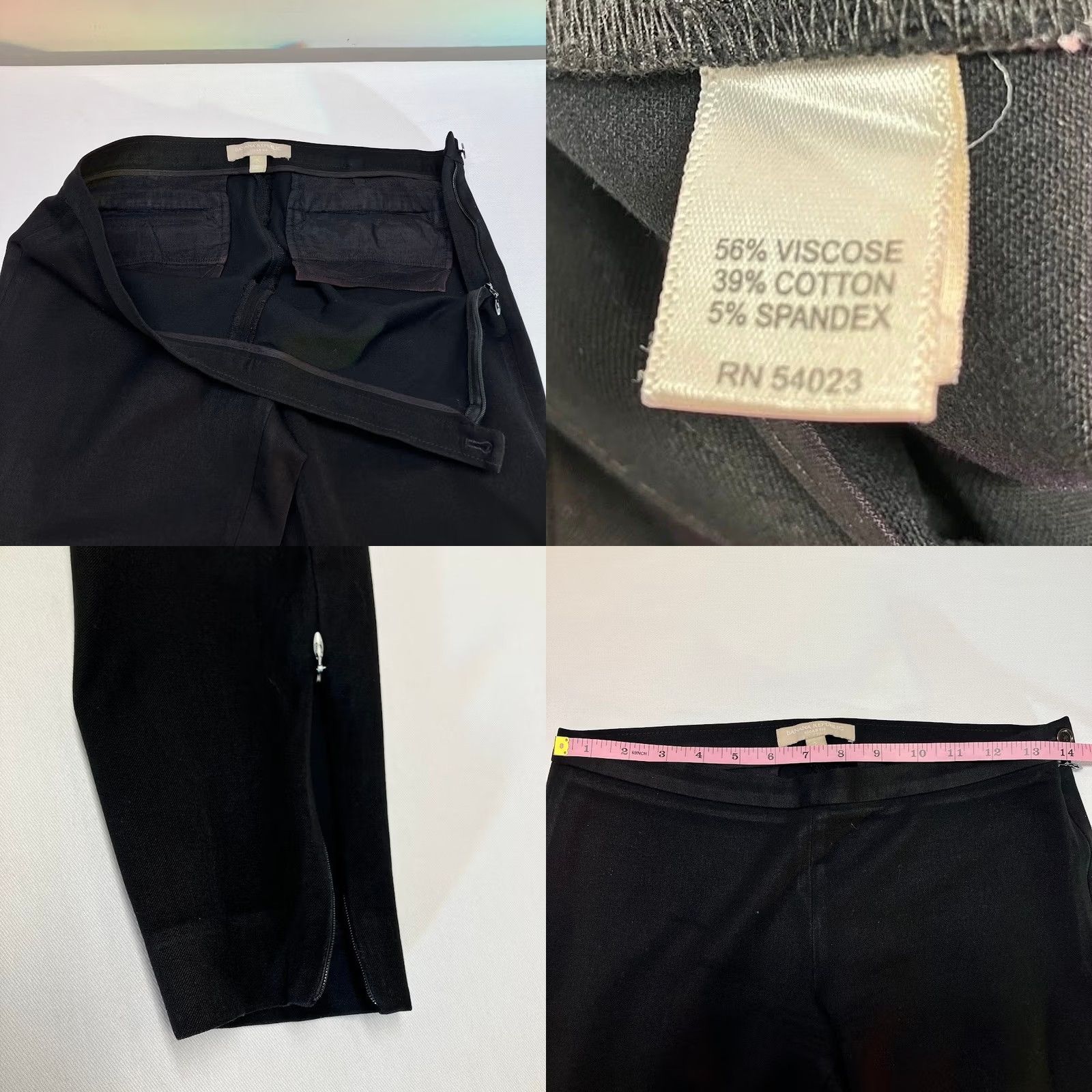 Banana Republic VINTAGE Banana Republic Sloan Slim Fit Crop Dress Pants Black Navy Size 2 Mid Rise Men? No. Wait. Size 26" / US 2 / IT 38 - 8 Thumbnail