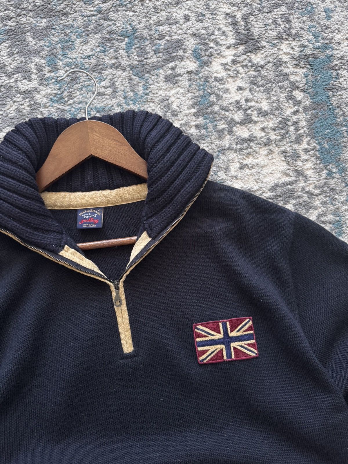 Paul & Shark Vintage Paul Shark Yachting HR-34 Great Britian Flag Sweater Size US XL / EU 56 / 4 - 4 Thumbnail