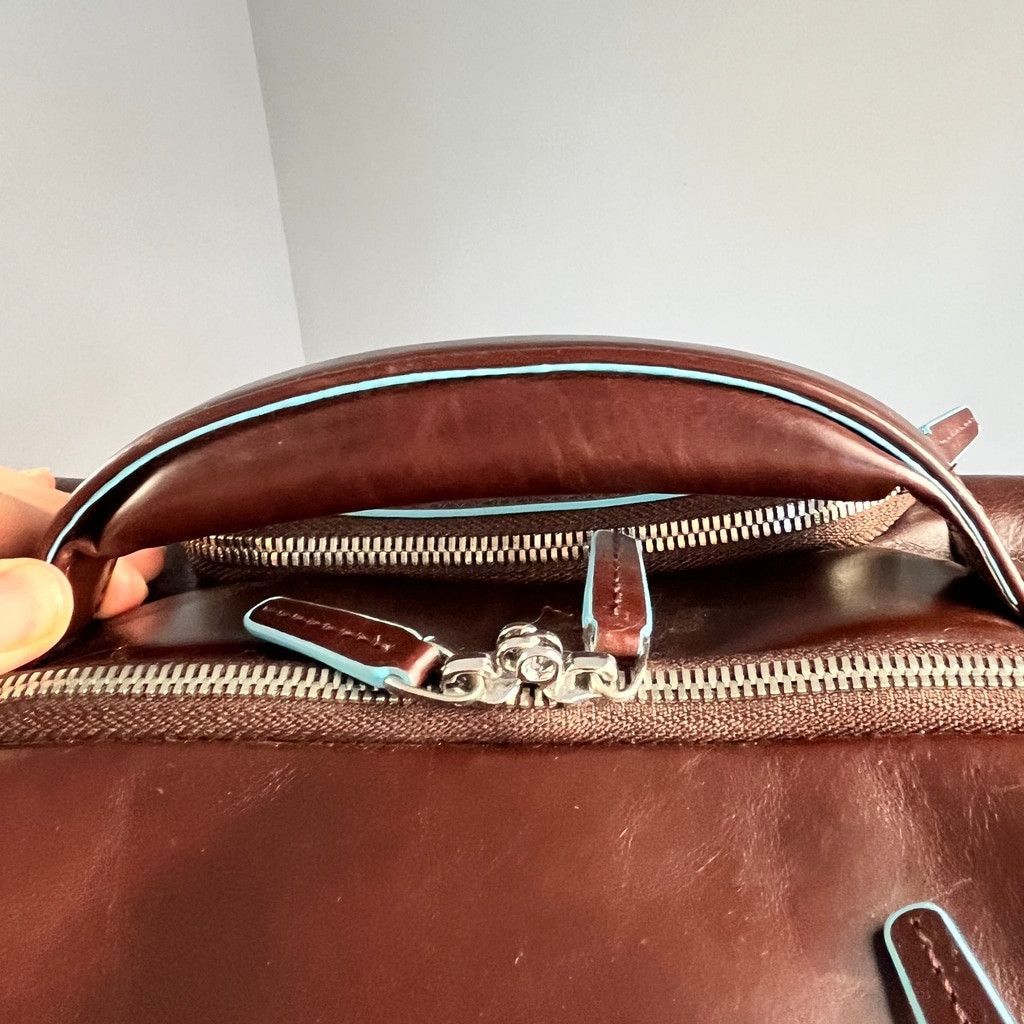 Piquadro Piquadro Leather Rolling Carry-On Cabin Suitcase Brown Size ONE SIZE - 13 Thumbnail