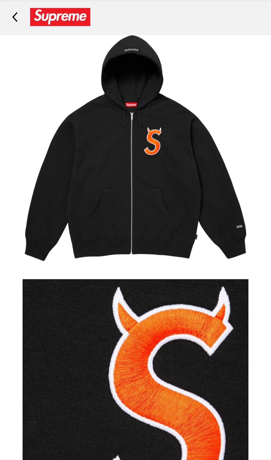 Supreme Supreme Devil S Logo Zip Up Hoodie Orange and Black Size US L / EU 52-54 / 3 - 4 Thumbnail