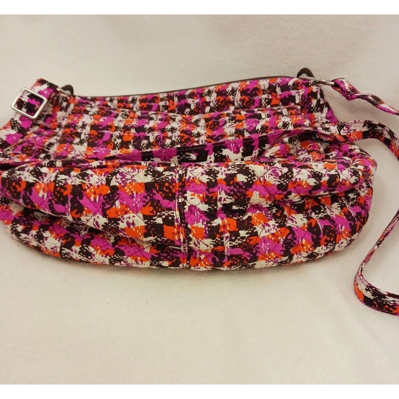 Vera Bradley VERA BRADLEY CROSSBODY Pink Orange Shoulder Bag Houndstooth Size ONE SIZE - 13 Thumbnail