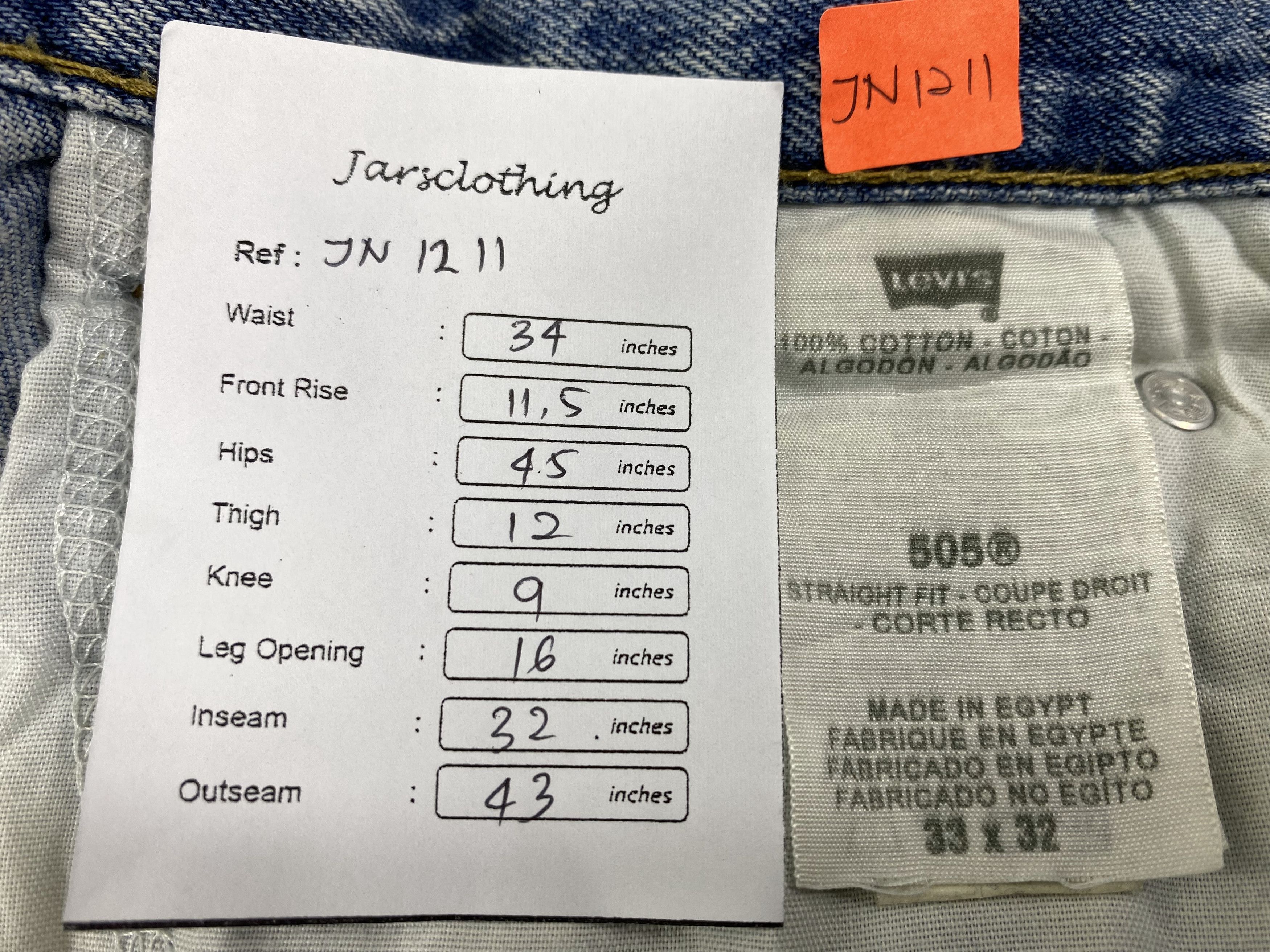 Japanese Brand Light Wash Vintage Levi's 505 Jeans 34x32 Denim -JN1211 Size US 34 / EU 50 - 8 Thumbnail