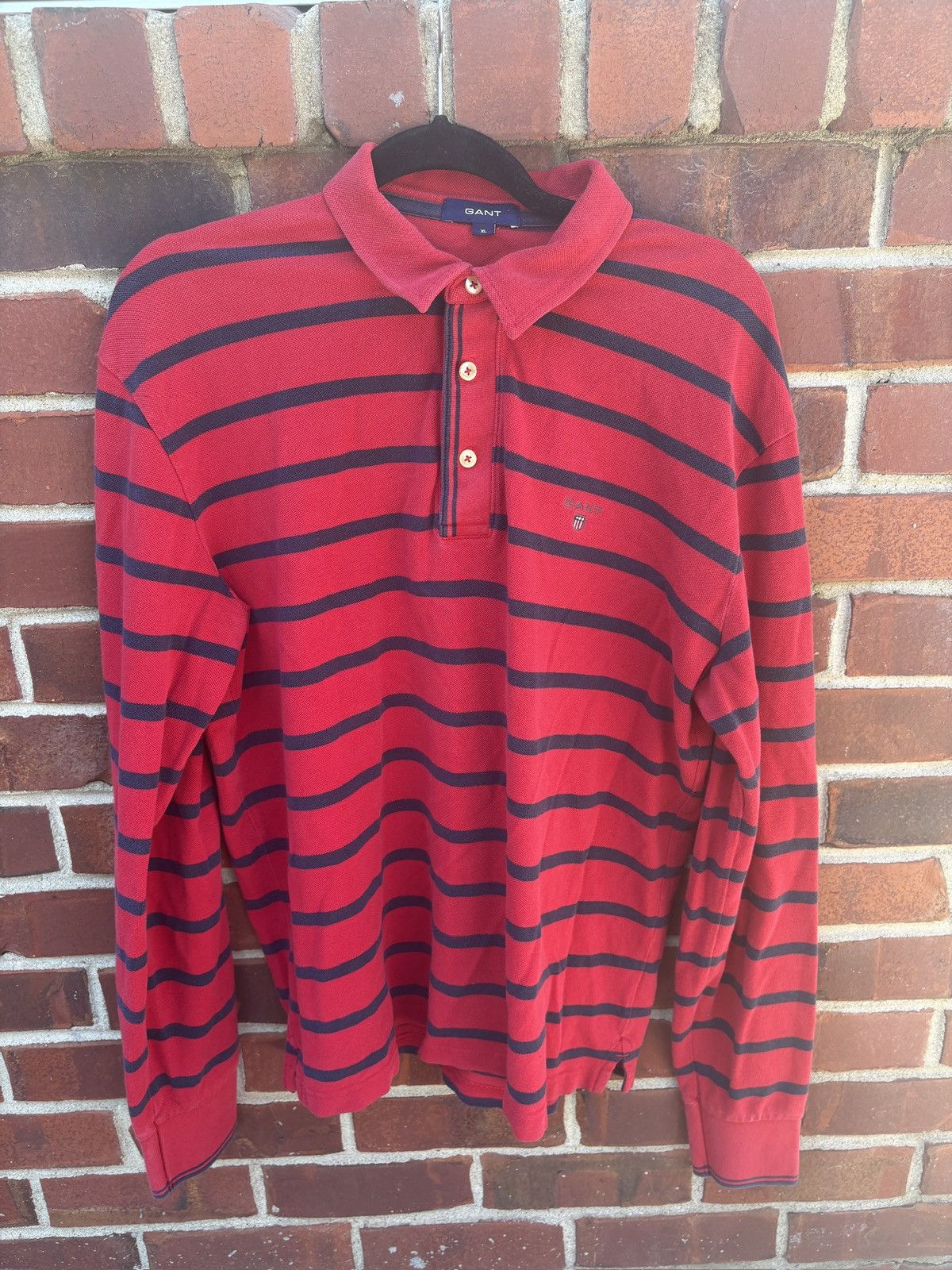 Gant GANT Long-sleeve Polo Vintage Streetwear Size XL Red Blue Size US XL / EU 56 / 4 - 1 Thumbnail