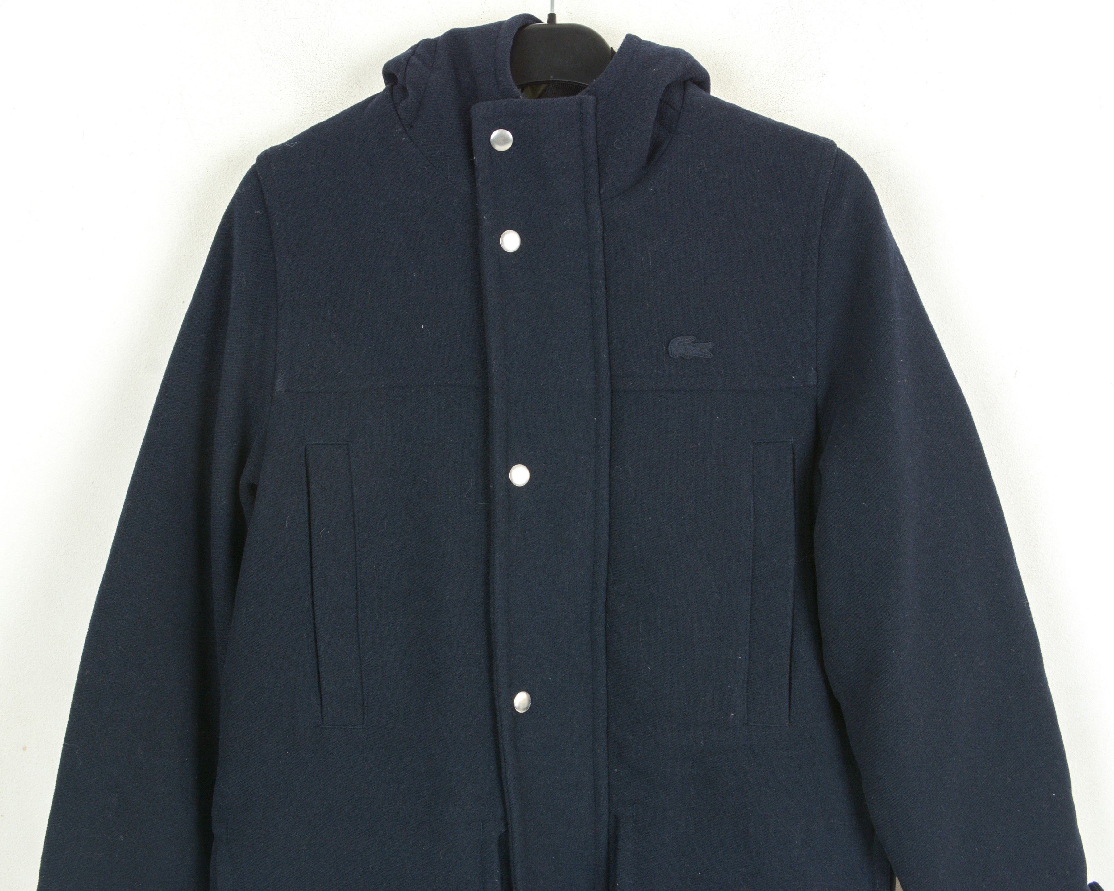 Lacoste L!VE Men XS Wool Jacket Over Coat Hooded Insulated Parka Size US XS / EU 42 / 0 - 4 Thumbnail