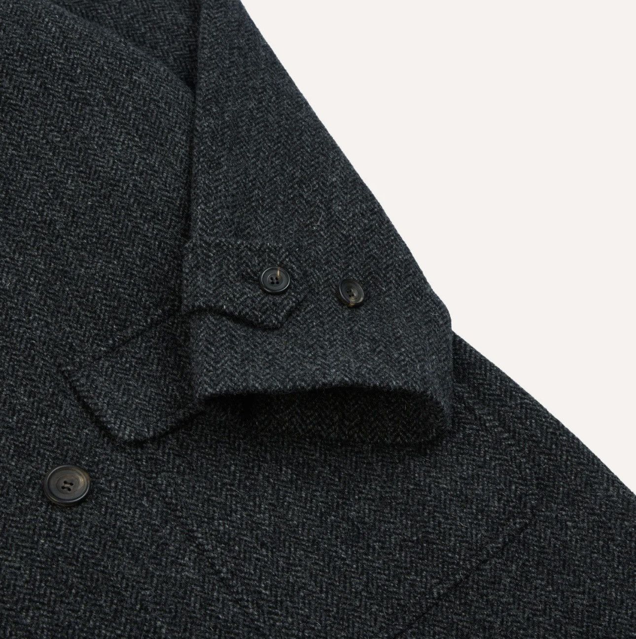 Drake's Drakes grey herringbone wool double breasted raglan Size US L / EU 52-54 / 3 - 7 Thumbnail