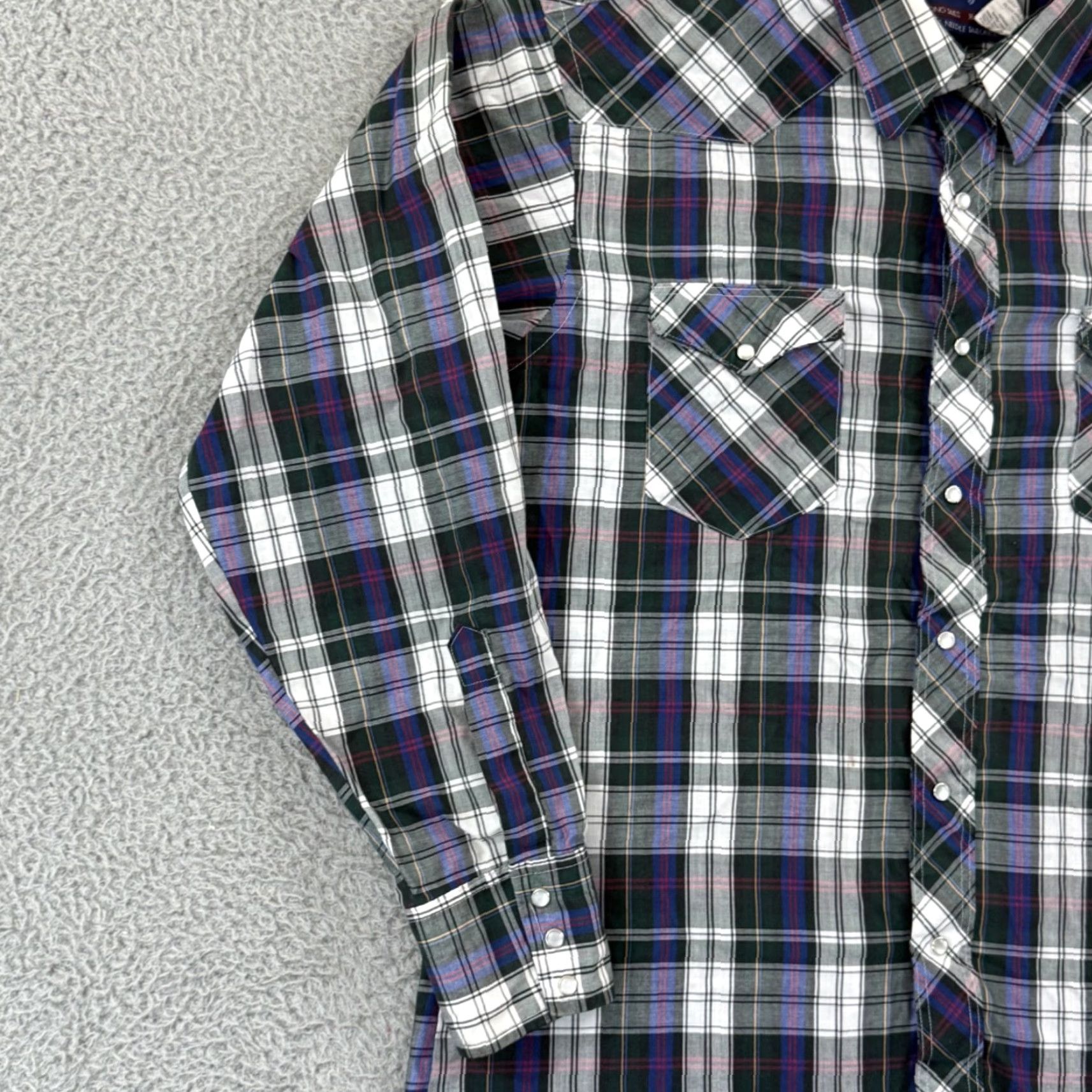 Wrangler VINTAGE Wrangler Shirt Men Large Plaid Long Sleeve 90s Pearl Snap Western X Long Size US L / EU 52-54 / 3 - 4 Thumbnail