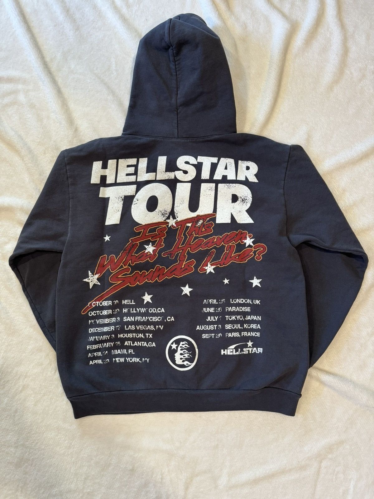 HELLSTAR Hellstar Records Tour Hoodie Vintage Black | Grailed