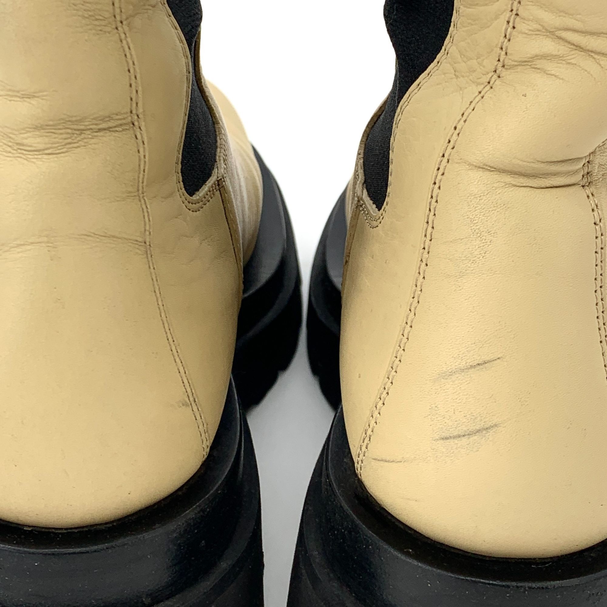 Bottega Veneta Bottega Veneta Womens Yellow Leather Platform Chelsea Boots Size US 6 / IT 36 - 6 Thumbnail