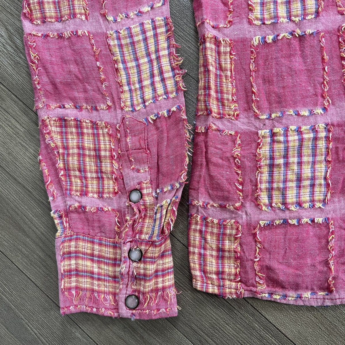 20471120 2000's Shinehills Plaid Punk Grunge Style Patchwork Shirt Size US S / EU 44-46 / 1 - 12 Thumbnail
