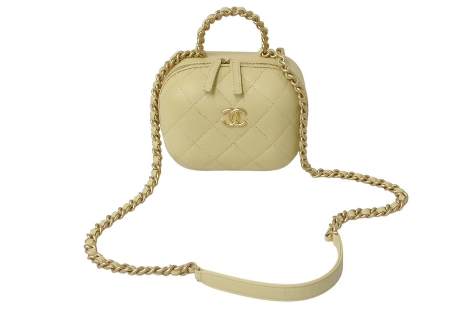 Chanel Chain Shoulder Bag Vanity in Yellow, Men's