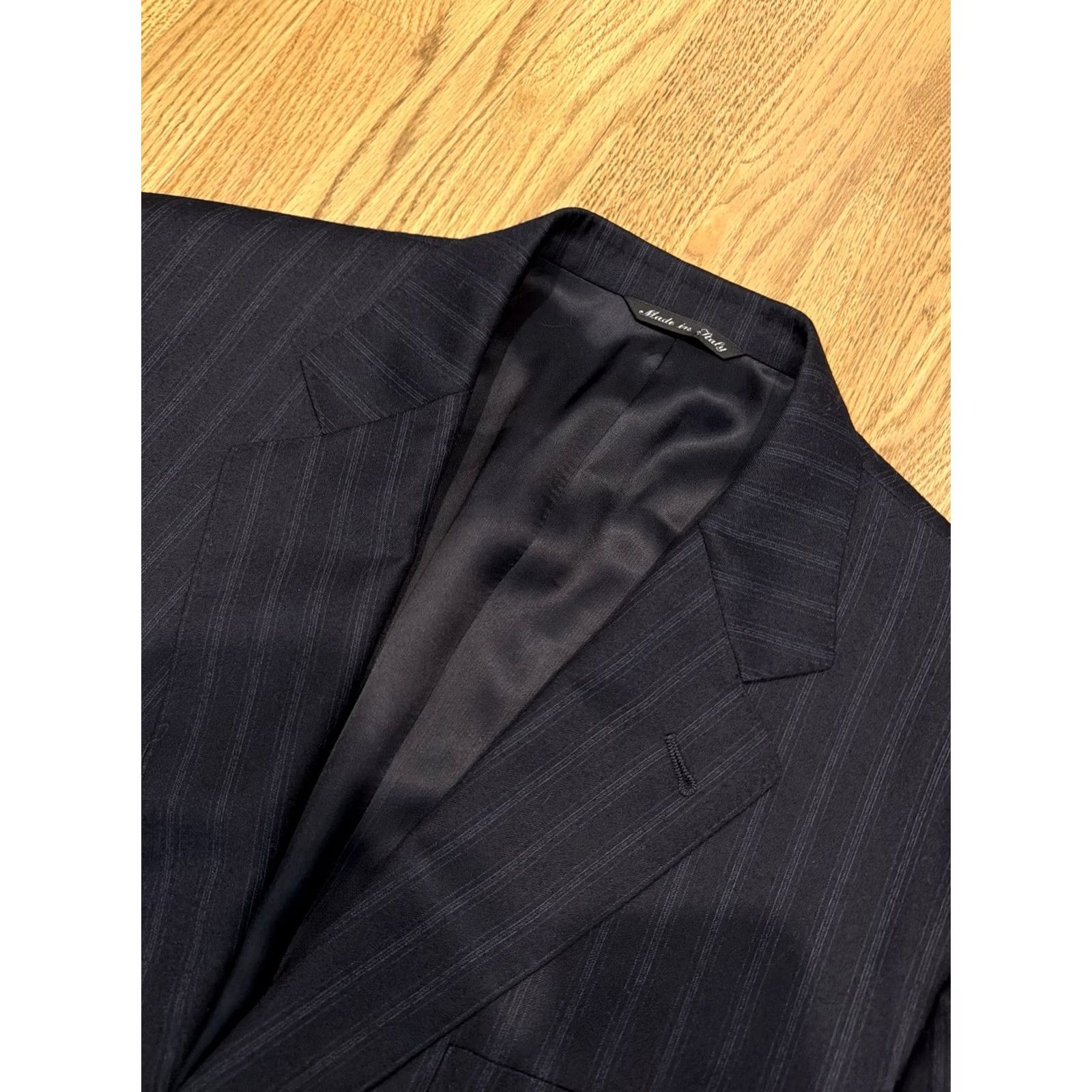 Canali CANALI 2 Piece Suit Wool Blue Stripe 100% Wool 52L Regular Italian Made In Italy Men Jacket & Pants 35x31 Size 52R - 3 Thumbnail