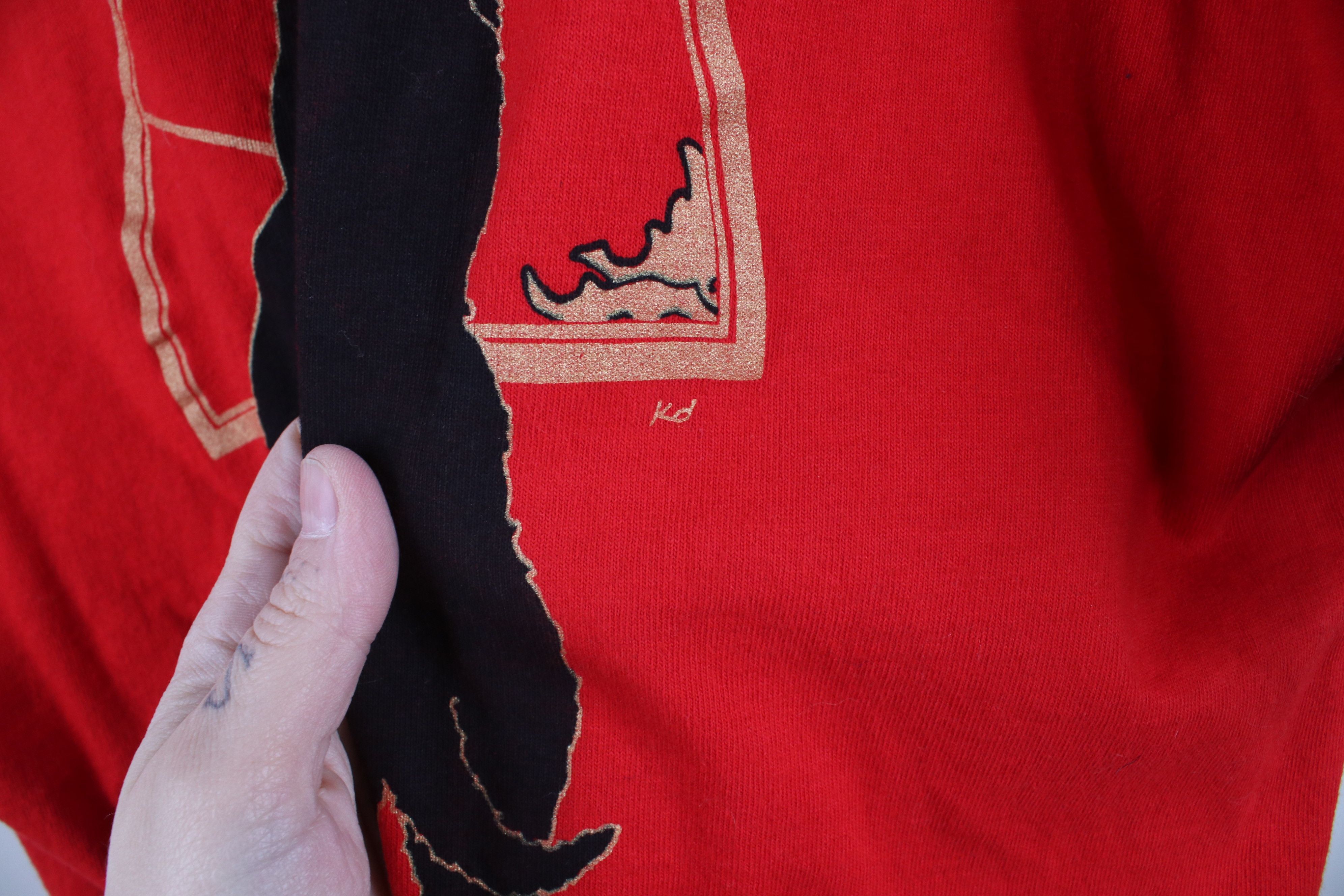 Vintage Vintage 90s Streetwear Black Cat Kitten Window T-Shirt USA Size XL / US 12-14 / IT 48-50 - 5 Thumbnail