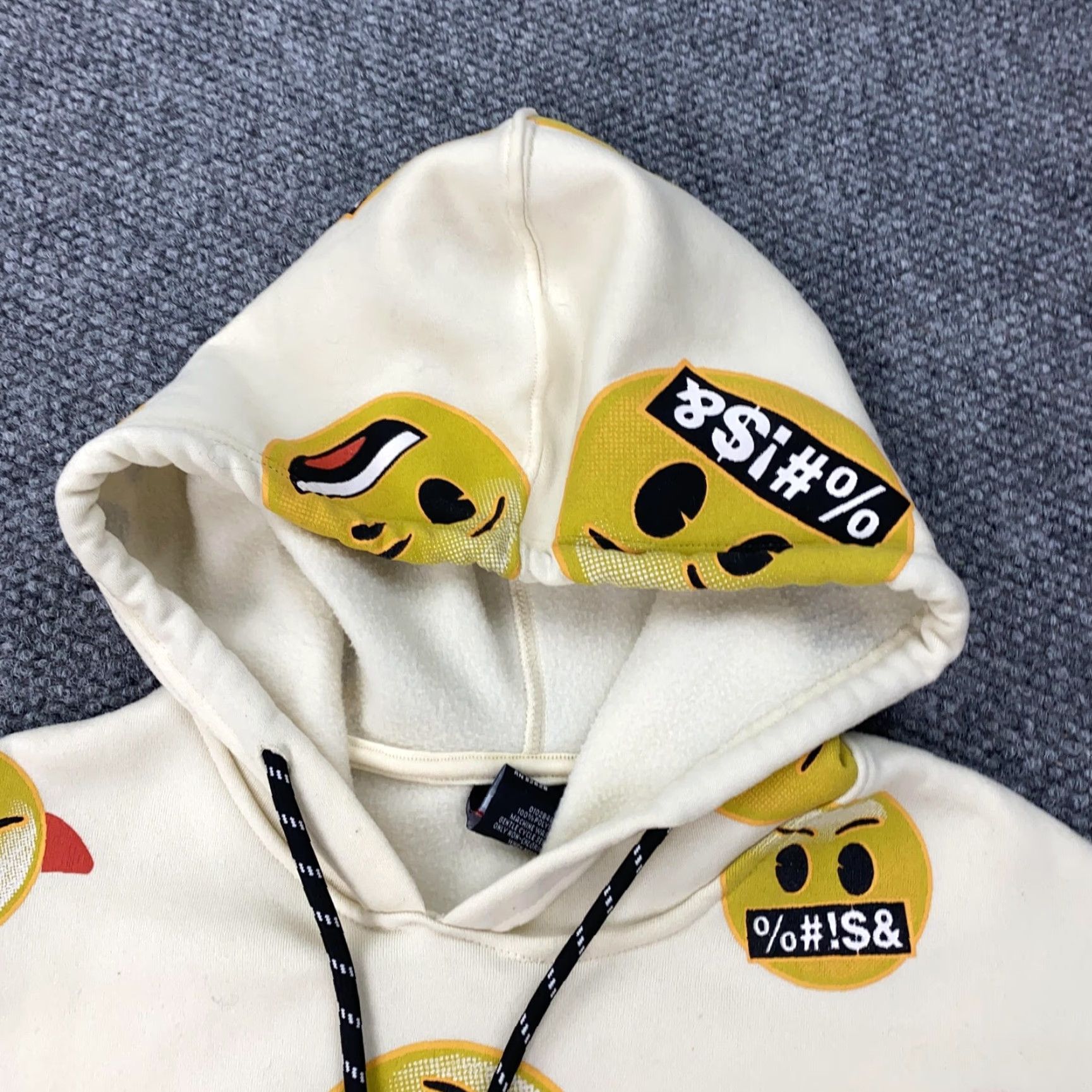 Southpole VINTAGE Southpole Hoodie Mens L Cream Good Vibes Emoji Devil Face Pullover Hooded Graphic Print Pockets 2K Size US L / EU 52-54 / 3 - 4 Thumbnail