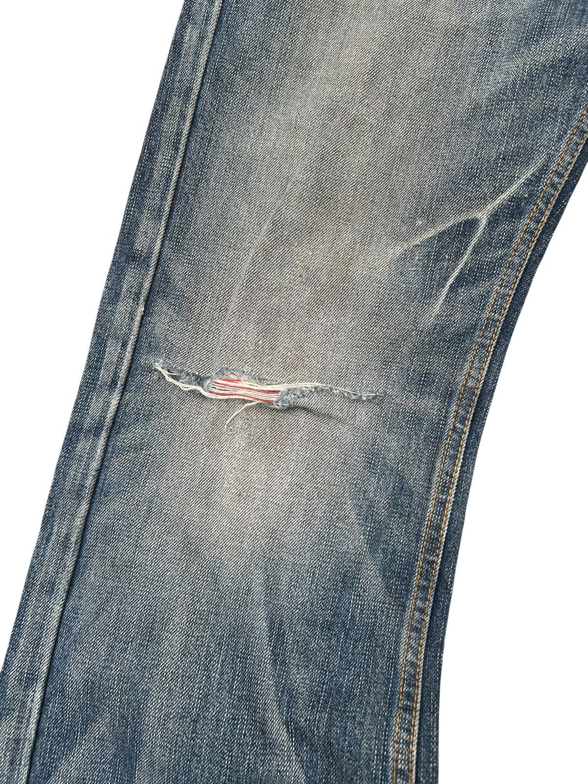 If Six Was Nine Flare Red Pepper Japanese Punk Bondage Distressed Denim Jean Size US 32 / EU 48 - 6 Thumbnail