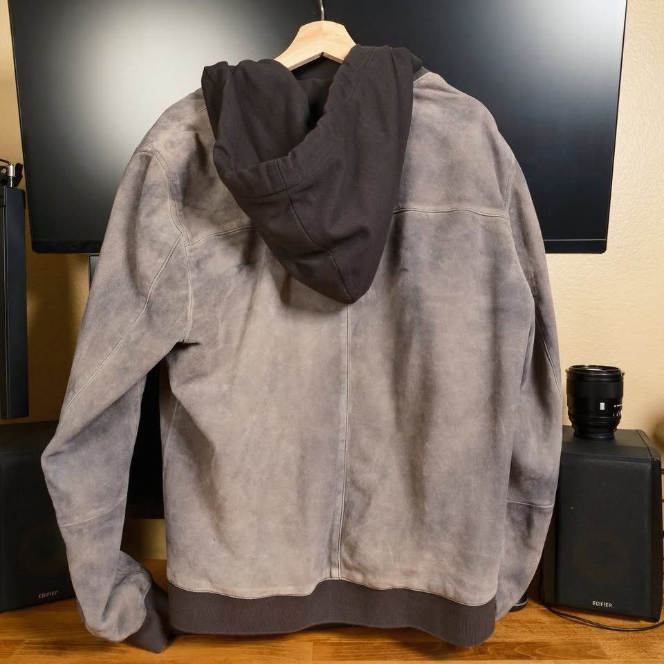 Allsaints AllSaints Troy Suede Bomber Jacket Grey XL Size US XL / EU 56 / 4 - 4 Thumbnail