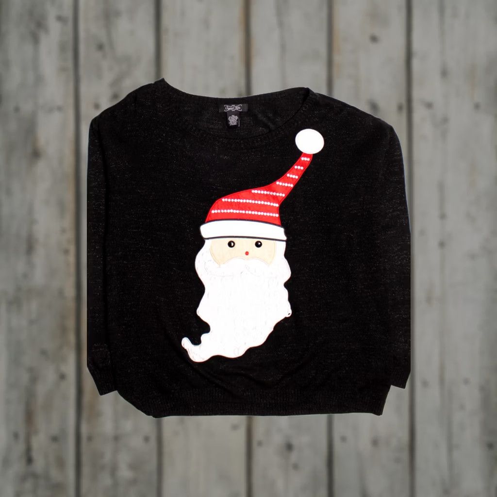 Vintage VINTAGE Crystal Kobe Black Ugly Christmas Pullover XS-XXL Pullover Adult Black Christmas 2010s Size XXL / US 16-18 / IT 52-54 - 1 Thumbnail