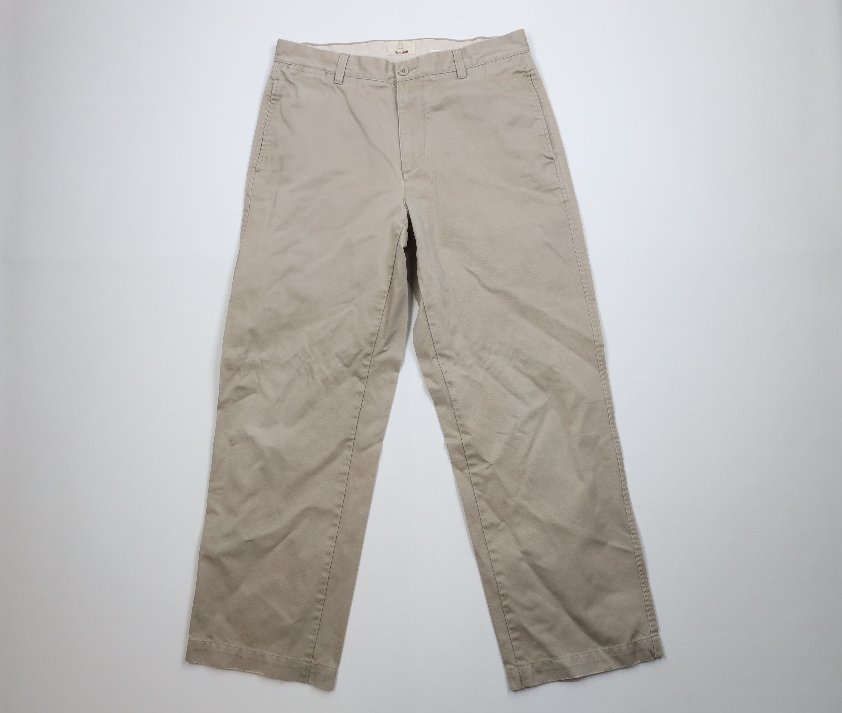 Gap Vintage Y2K Gap Relaxed Fit Wide Leg Chino Pants Beige Size US 34 / EU 50 - 1 Thumbnail