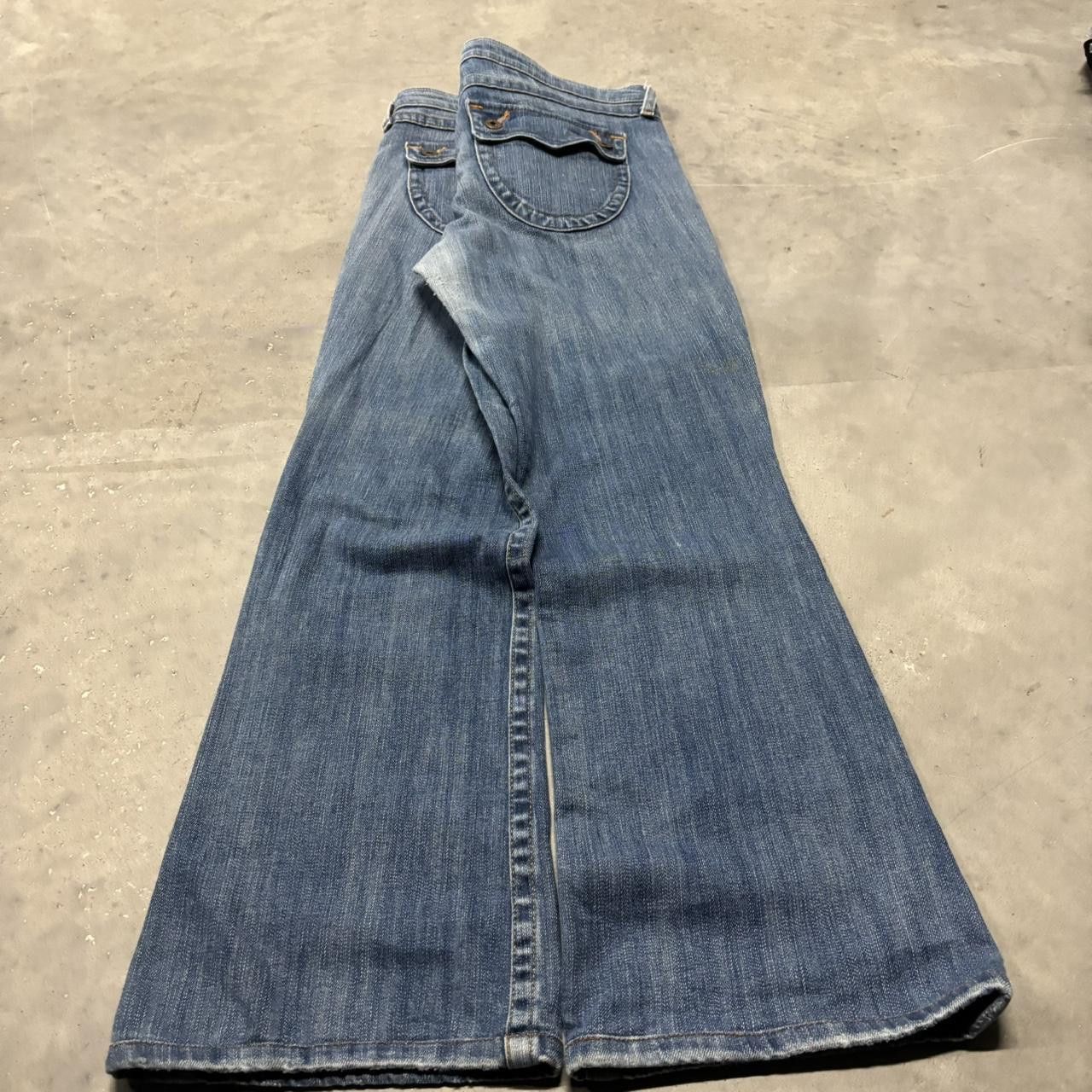 Japanese Brand × Vintage Crazy Vintage Y2K/2000s Medium Wash Bootcut Flared Denim Jeans! Size US 36 / EU 52 - 4 Thumbnail