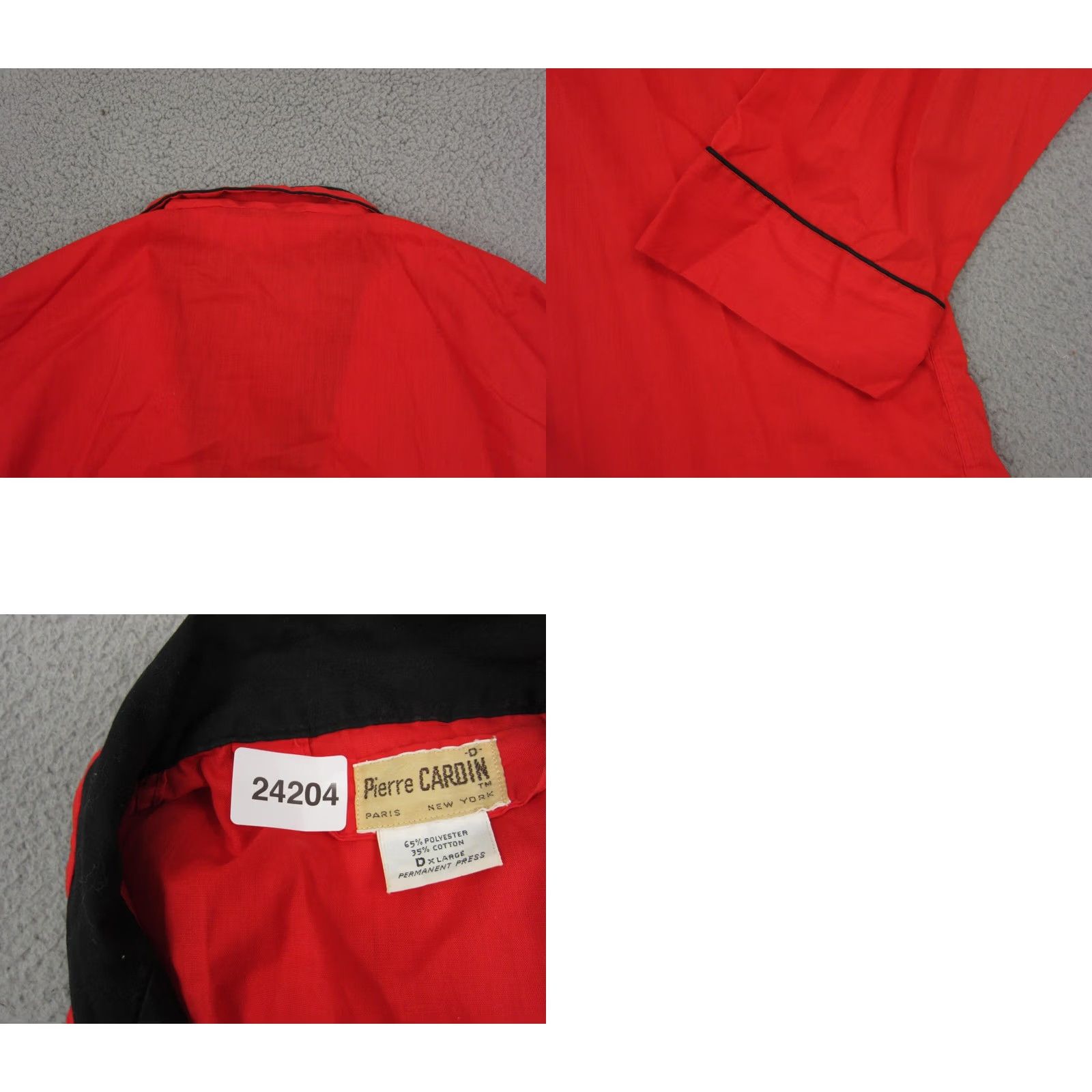 Pierre Cardin Pierre Cardin Shirt Button-Up 70s 90s Mens Red Black Cotton Size L Long Sleeve Collared Spread Pocket Vintage Shirt Size US L / EU 52-54 / 3 - 9 Thumbnail