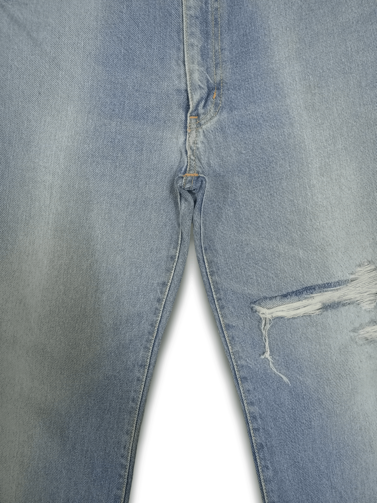 Edwin × Japanese Brand Vintage Edwin Light Wash Ripped Style Baggy Jeans 31x24 Size US 31 - 8 Thumbnail