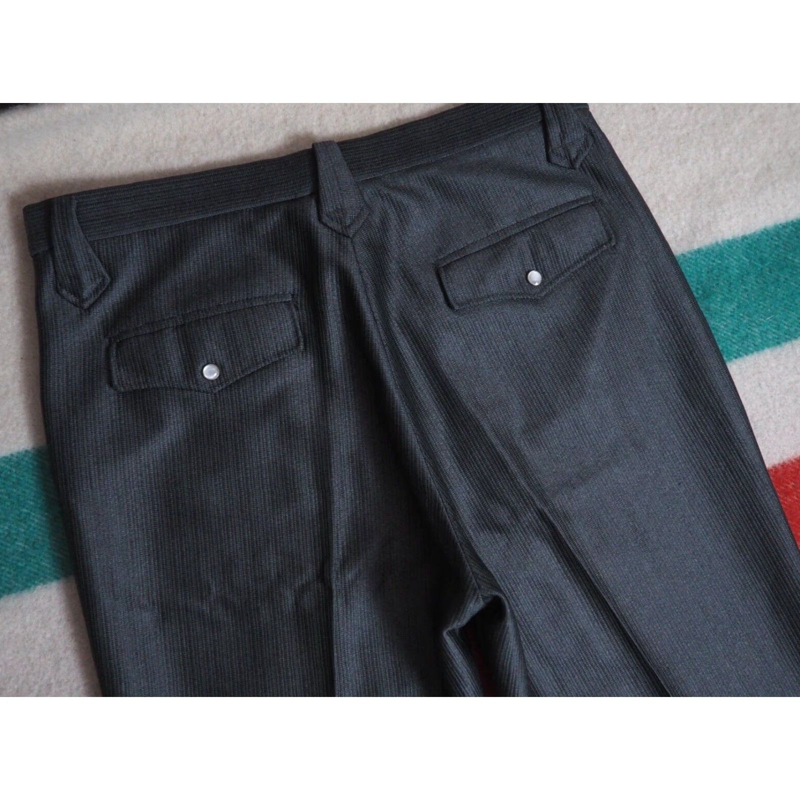 Vintage VTG US West Western Cowboy Pants 32x31 Gray Polyester 1970s 70s Formal Rockabilly Flat Front Straight Leg Mens Size US 32 / EU 48 - 3 Thumbnail