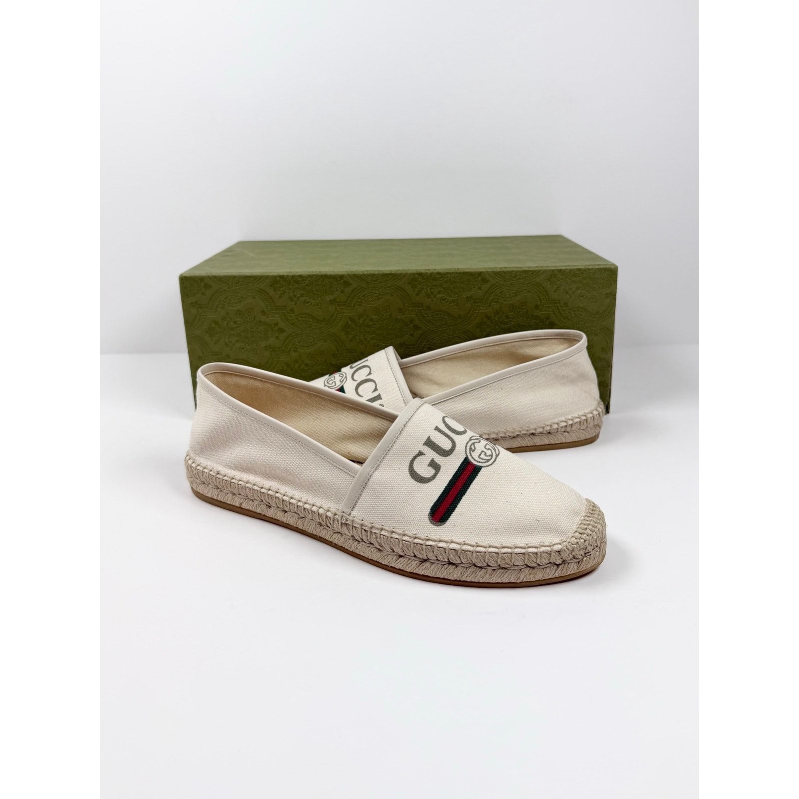 Gucci Size 42EU/9US - Gucci Canvas Logo Beige Espadrilles NEW Size US 9 / EU 42 - 2 Thumbnail