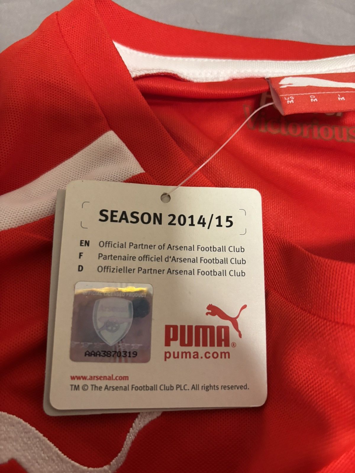 Puma Arsenal 2014-15 giroud signed shirt with autograph Size US L / EU 52-54 / 3 - 3 Thumbnail
