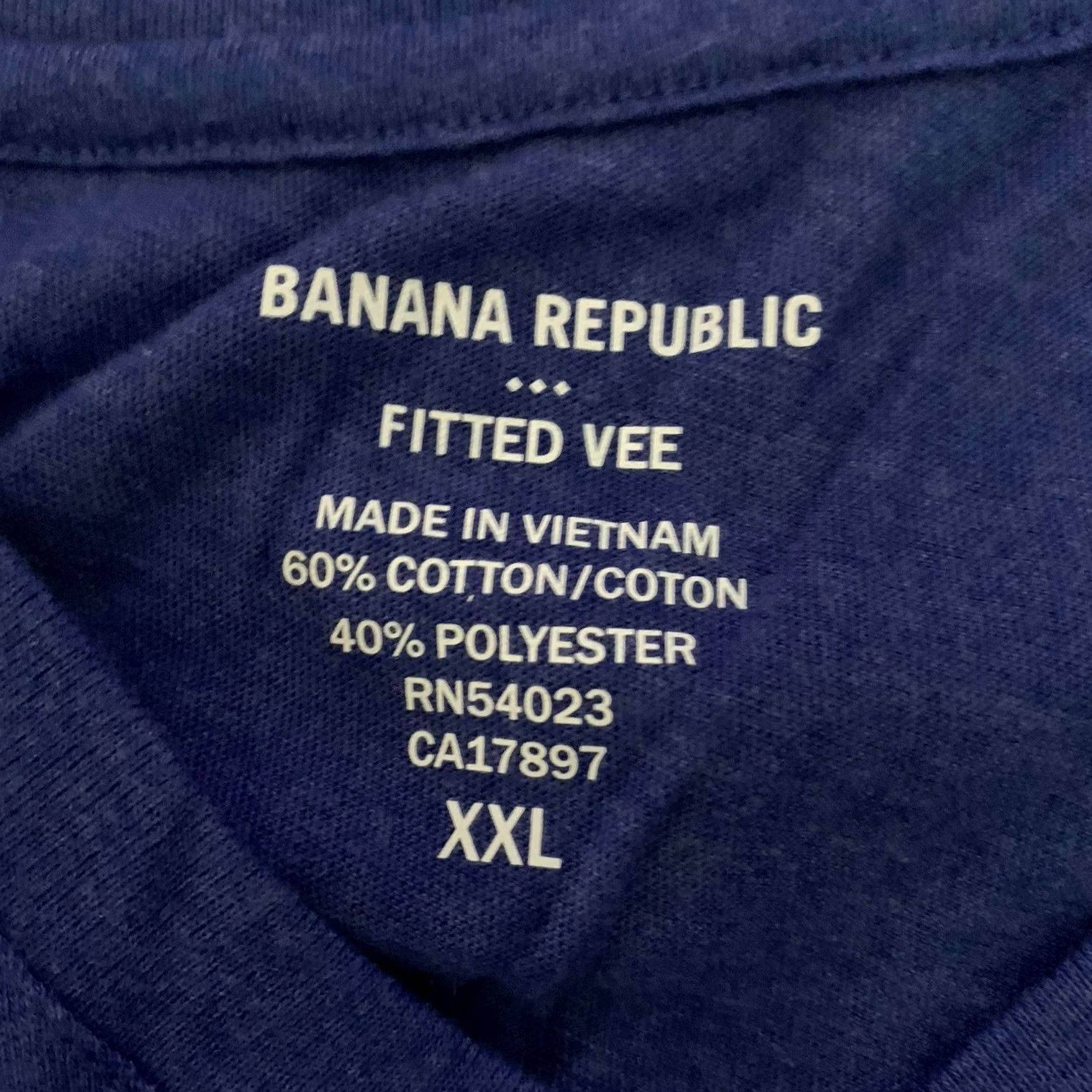 Banana Republic Banana Republic T-Shirt Men XXL Blue V-Neck Short Sleeve Cotton Blend Shirts Regular Fit Crew Neck Size US XXL / EU 58 / 5 - 3 Thumbnail