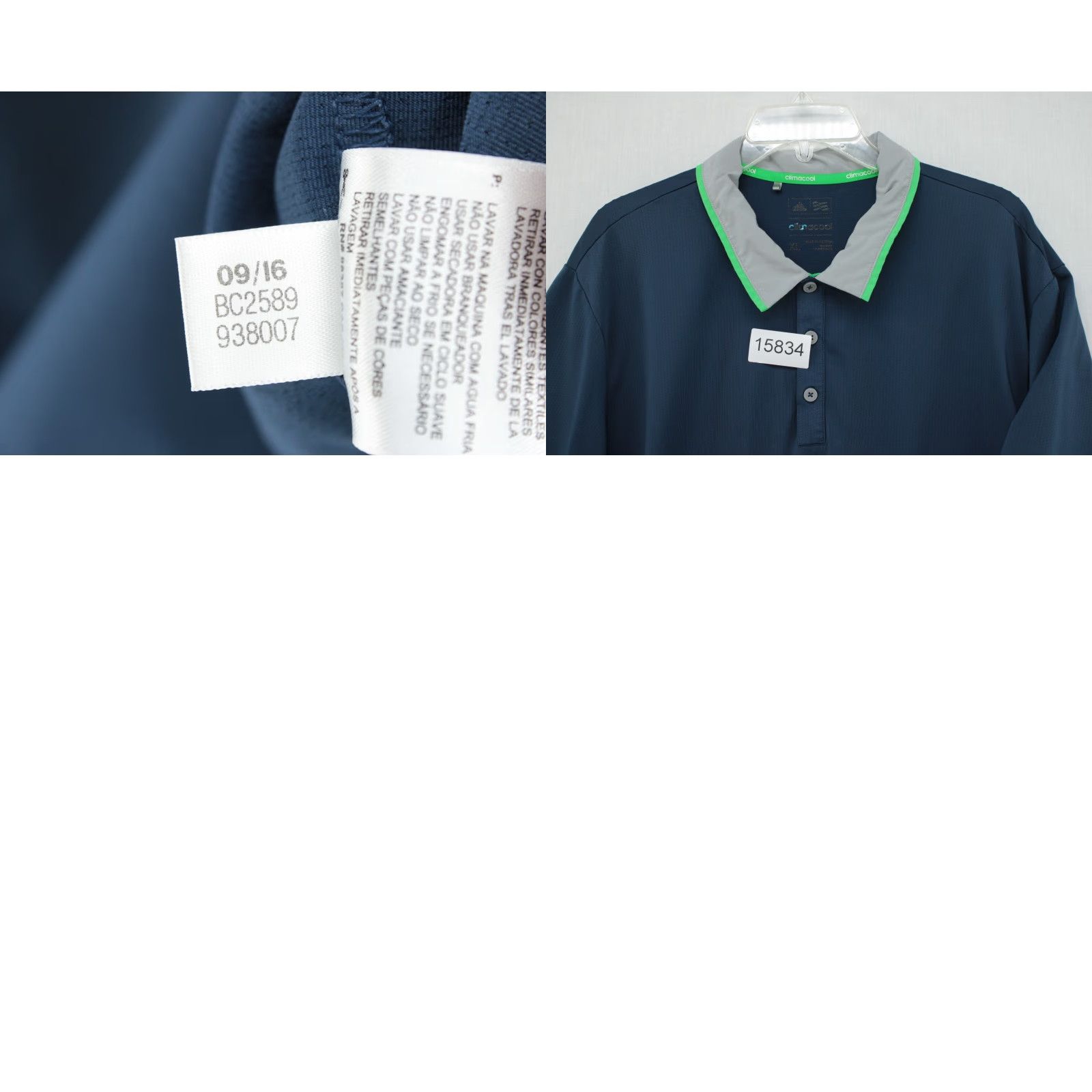 Adidas Adidas Climacool Performance Golf Polo Shirt Mens XL Blue Green Breathable Polo Shirt Golf Adidas Climacool Size US XL / EU 56 / 4 - 8 Thumbnail