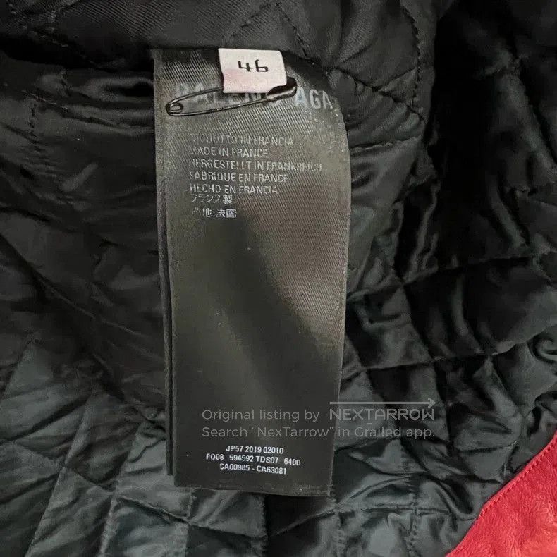 Balenciaga Balenciaga Red Embroidered Logo Leather Jacket. Size US S / EU 44-46 / 1 - 4 Thumbnail