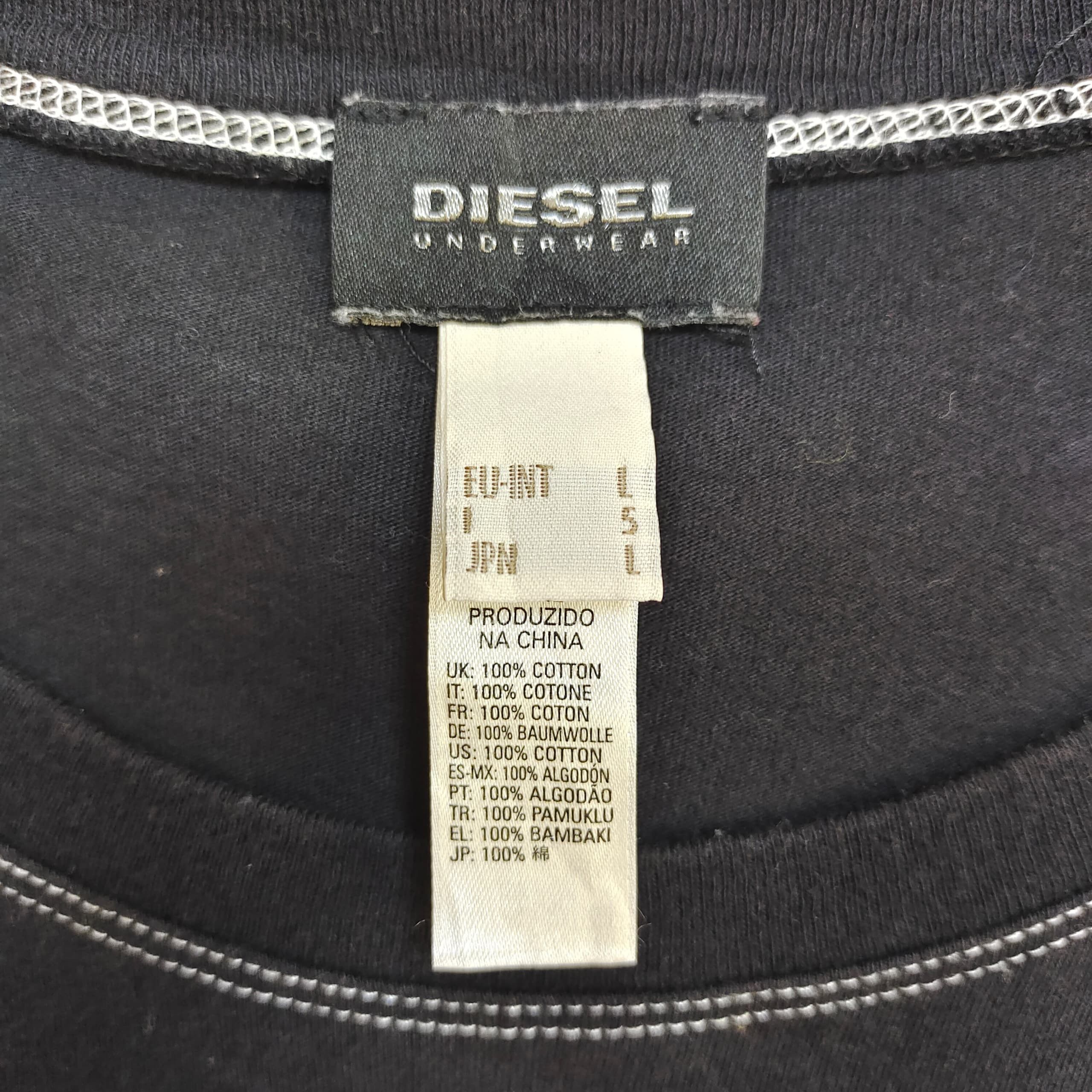 Diesel Vintage Diesel Underwear Long Sleeve T-Shirt - Black, Size L Size US S / EU 44-46 / 1 - 8 Thumbnail