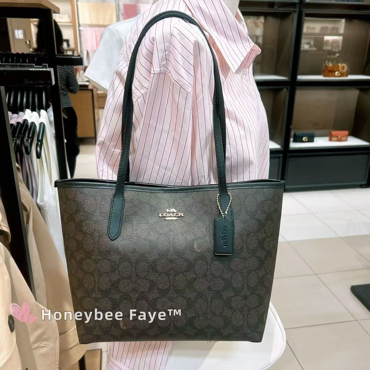 Coach Medium City Tote Bag In Signature Canvas CDX82 Size ONE SIZE - 3 Thumbnail