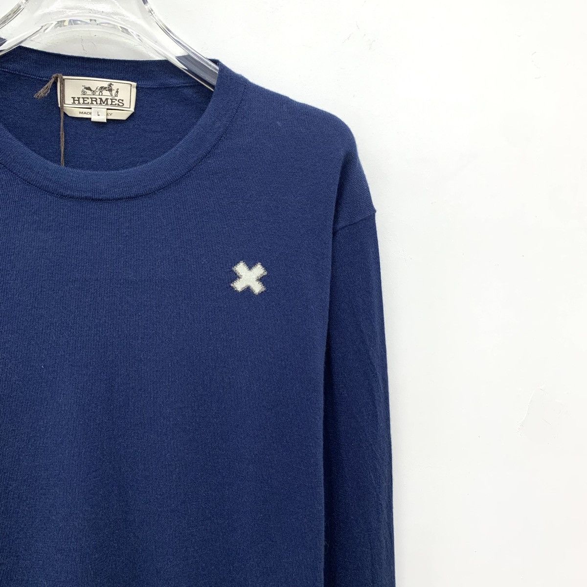 Hermes Hermes Checkerboard Pattern Long Sleeve Knit Sweater K26WX Size US L / EU 52-54 / 3 - 3 Thumbnail