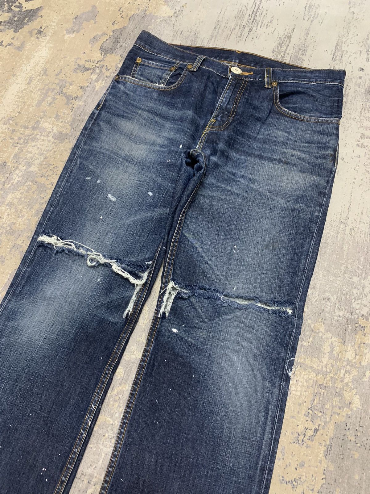 Levi's Levi’s 502 Distressed Straight Leg Jeans – Vintage Denim Size US 34 / EU 50 - 3 Thumbnail